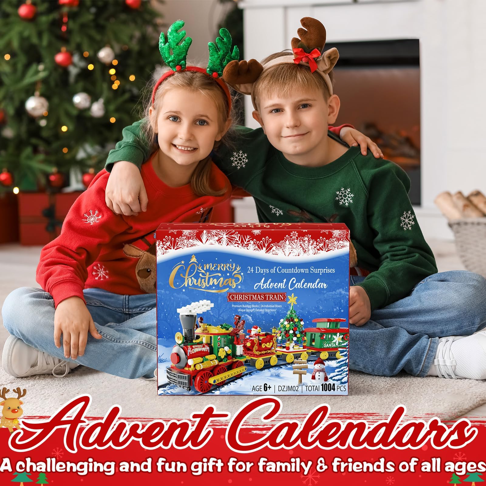 Advent Calendar 2025 Christmas Gifts for Kids Adults Teens, Christmas Train Building Blocks Holiday Gifts New Year Gift Box with Tree Santa Nutcracker Toys Set for Boys Girls Women Men Age 6+ - Medaid International