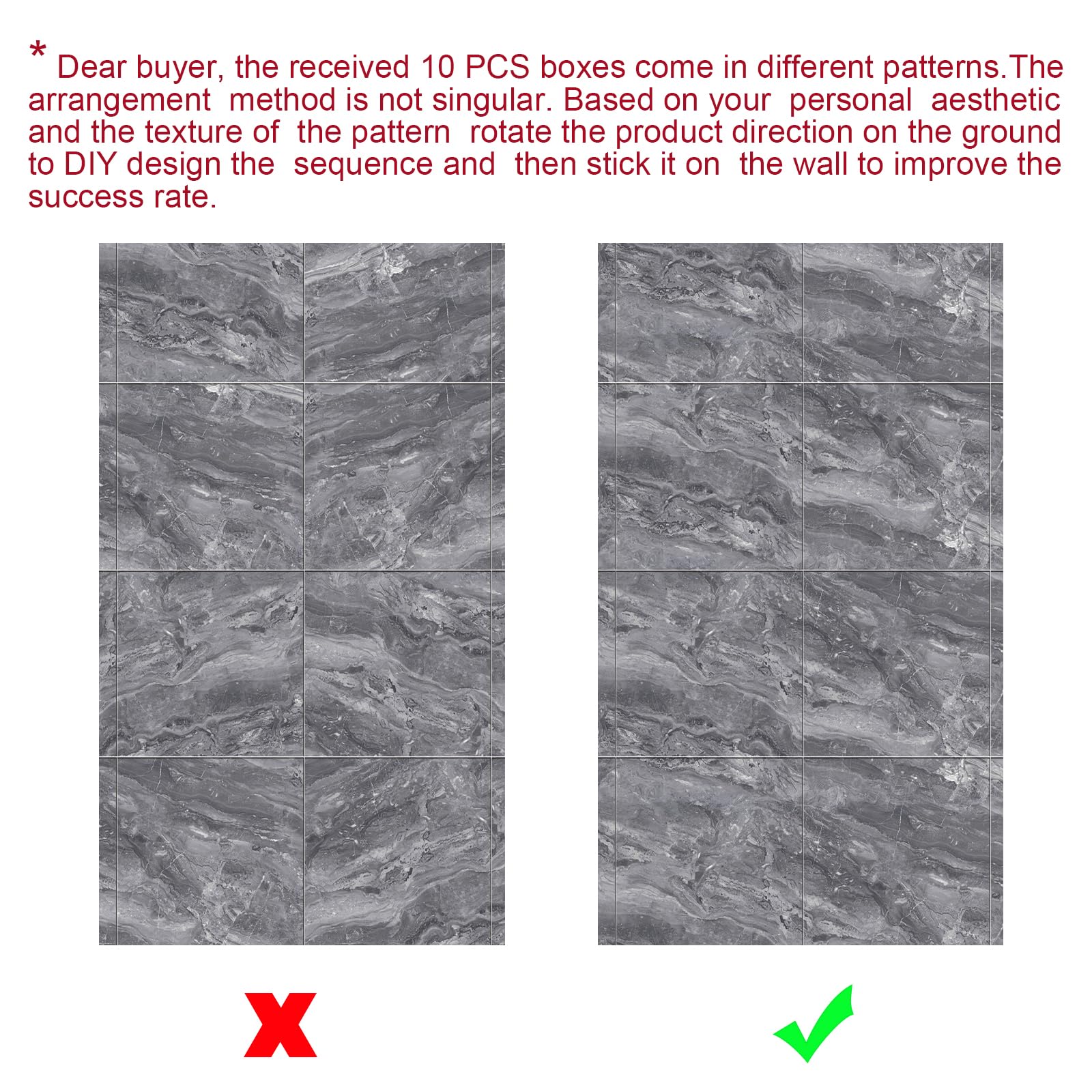 10pcs Marble Peel and Stick Waterproof Wall Panels,Heat-Resistant Backsplash Tile, 23.6"x11.8" PVC Foam Wall Sticker for Kitchen,Living Rooms, Bedrooms TV Walls,Grey (Not Real Tile 19.4Sq. Ft.) - Medaid International