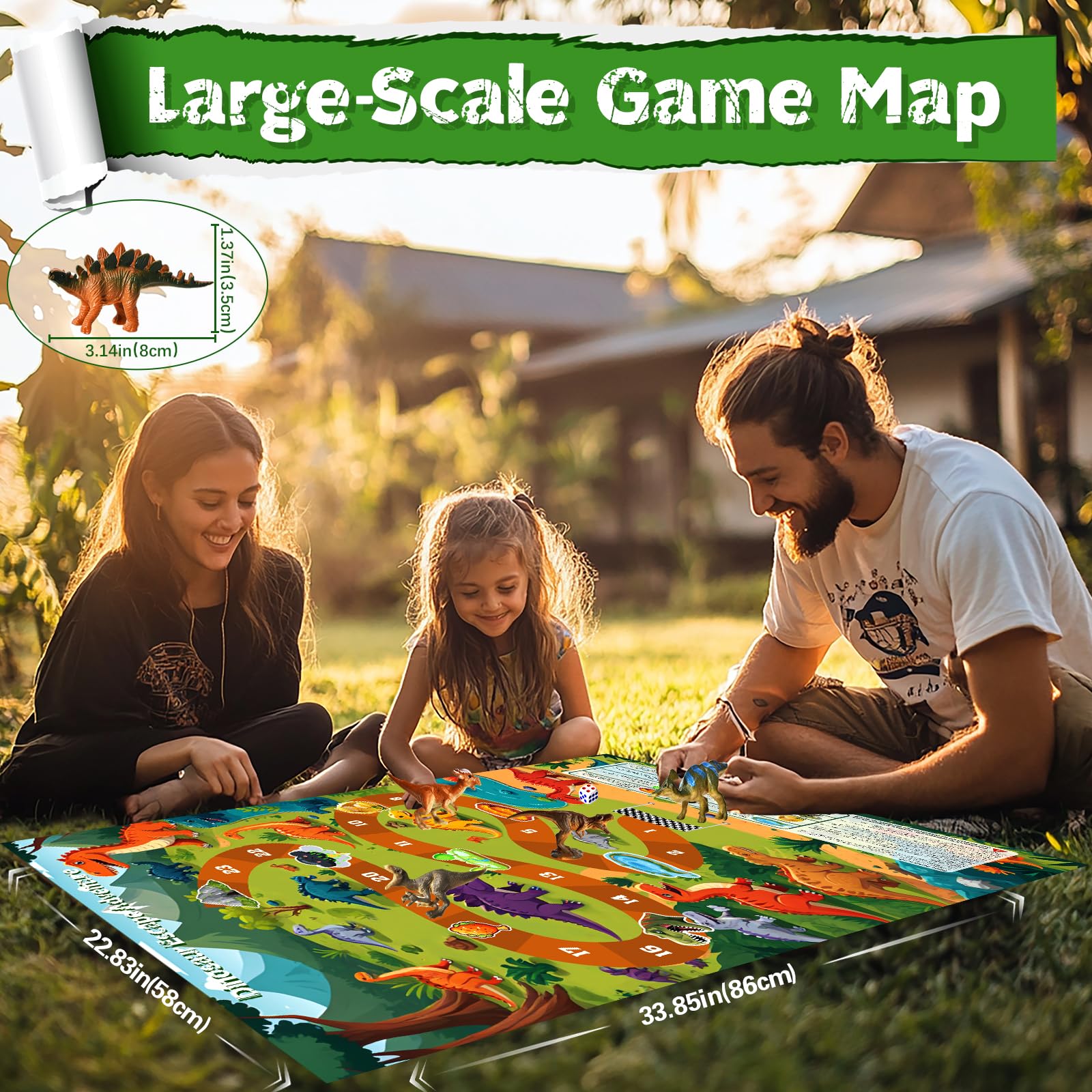 SenZjx Advent calendar 2025, Dinosaur Advent Calendar Kids Gift, Christmas Surprise 24 Unique Dinosaurs with Educational Facts - Family Dice Game with Escape Map - Medaid International