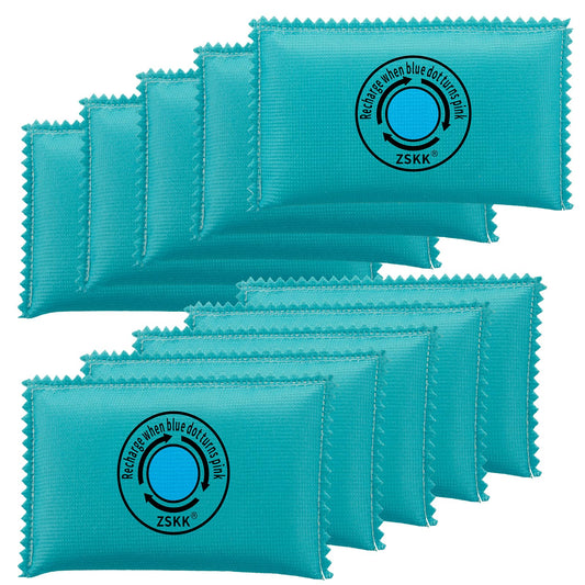 ZSKK 100g Rechargeable Desiccant Pack of 10,Silica Gel Desiccant Packets,Moisture Absorbers for Storage Bins, Suitcase, Gun Safe, 3D Filaments, Electronics,Desiccant Dehumidifier for Closets,Cars - Medaid International
