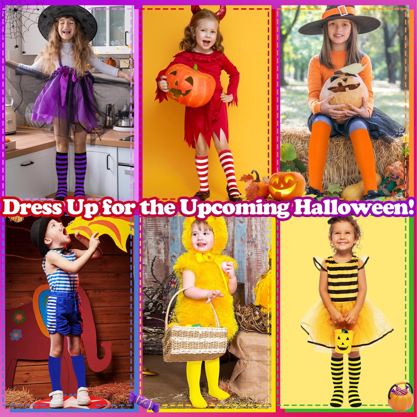 Sarfel Toddler Christmas Socks Kids Christmas Socks Toddler Halloween Sock Red and White Striped Sock Girls Christmas Stockings - Medaid International