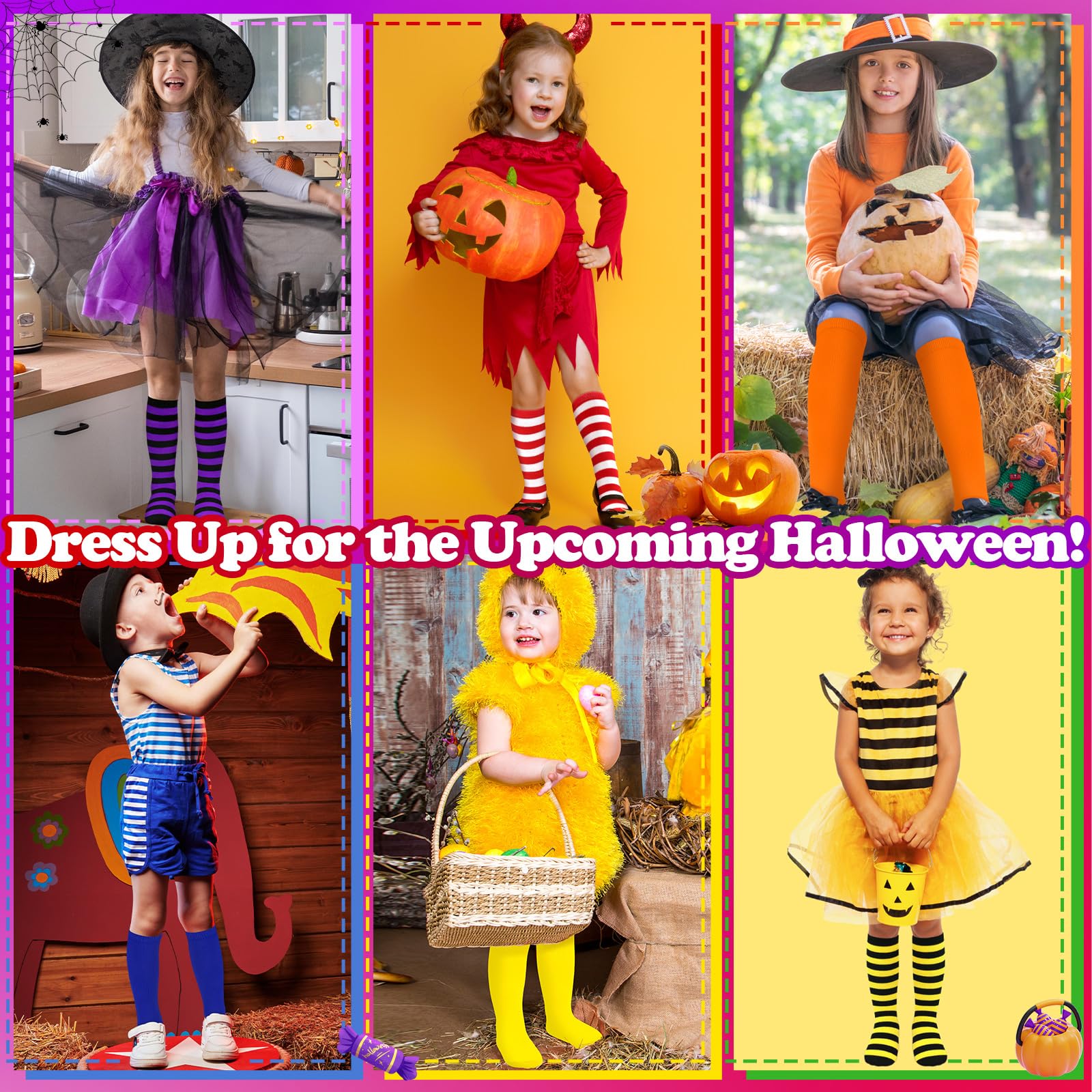 Sarfel Toddler Christmas Socks Kids Christmas Socks Toddler Halloween Sock Red and White Striped Sock Girls Christmas Stockings - Medaid International