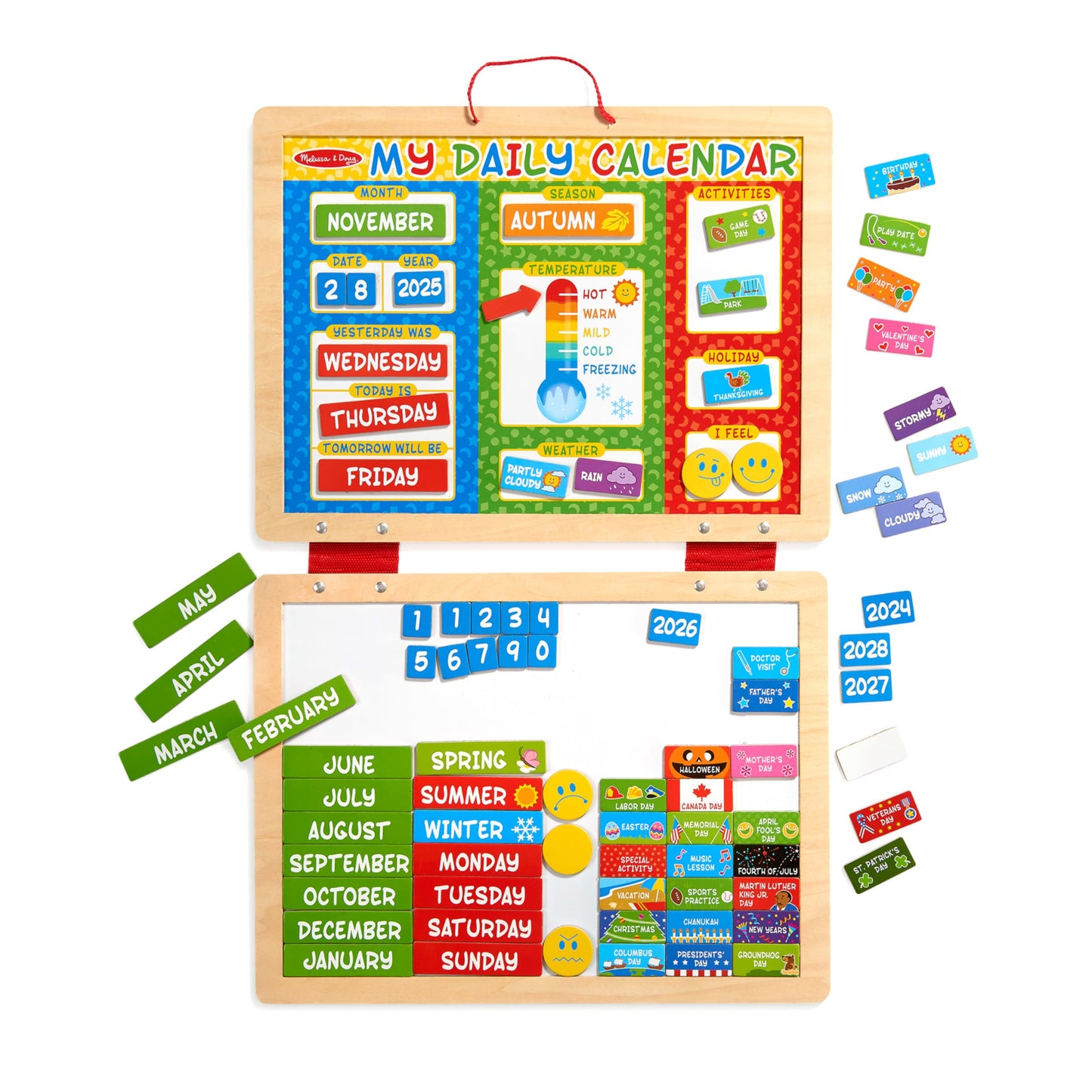 Melissa & Doug My First Daily Magnetic Calendar, Classroom Calendar for Kids Activities with Weather & Seasons, Preschool Toys for Girls & Boys Ages 4+ - Medaid International