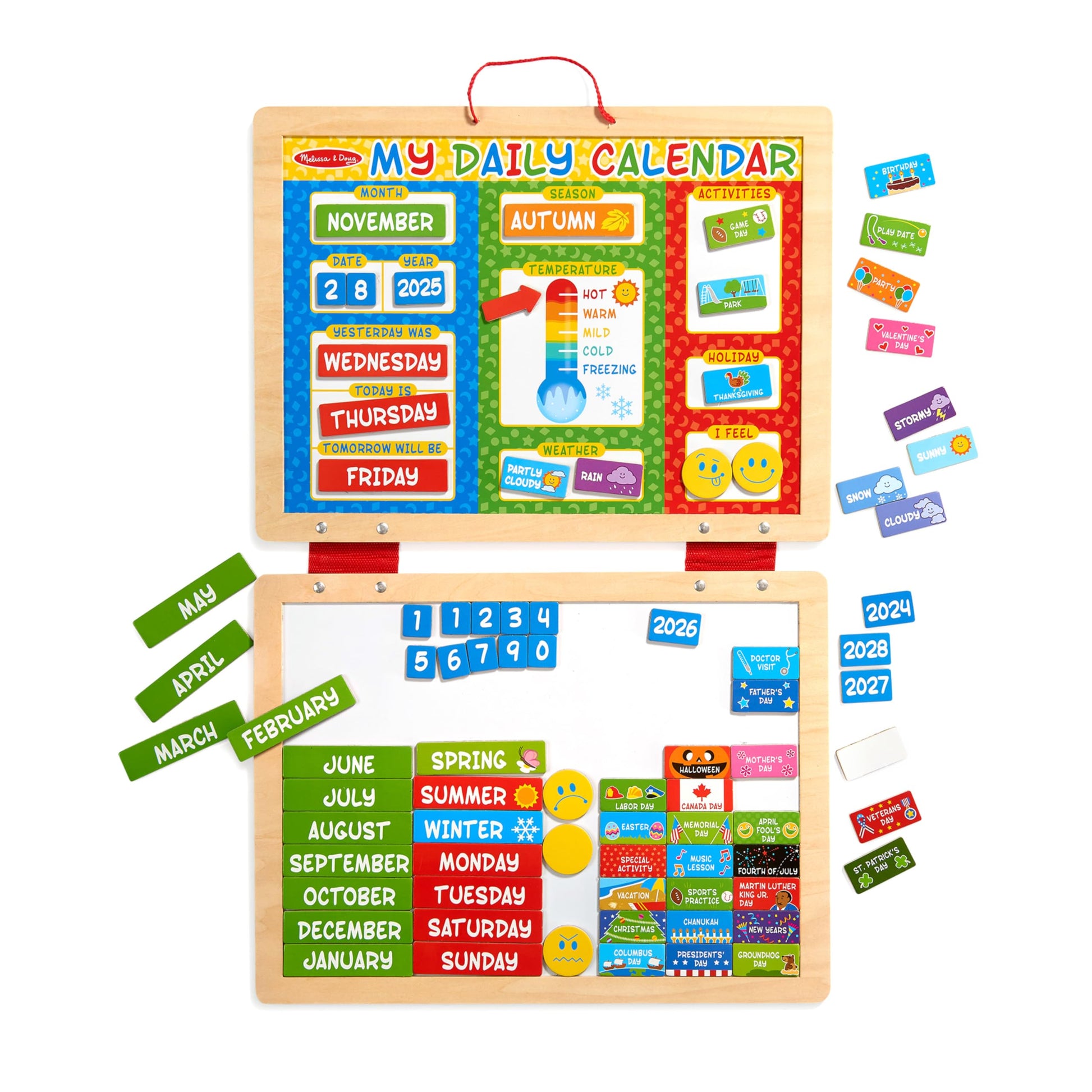 Melissa & Doug My First Daily Magnetic Calendar, Classroom Calendar for Kids Activities with Weather & Seasons, Preschool Toys for Girls & Boys Ages 4+ - Medaid International