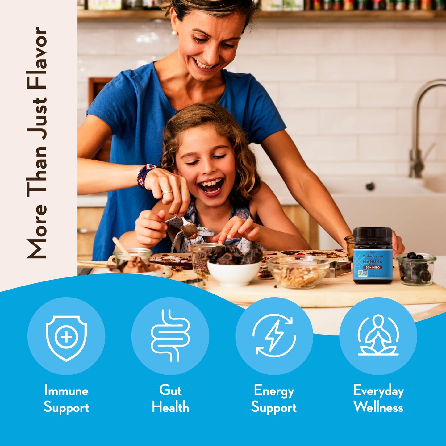 Wedderspoon Raw Premium Manuka Honey, 50+ MGO, 8.8 Oz, Unpasteurized New Zealand Honey, From Our Hives to Your Home - Medaid International