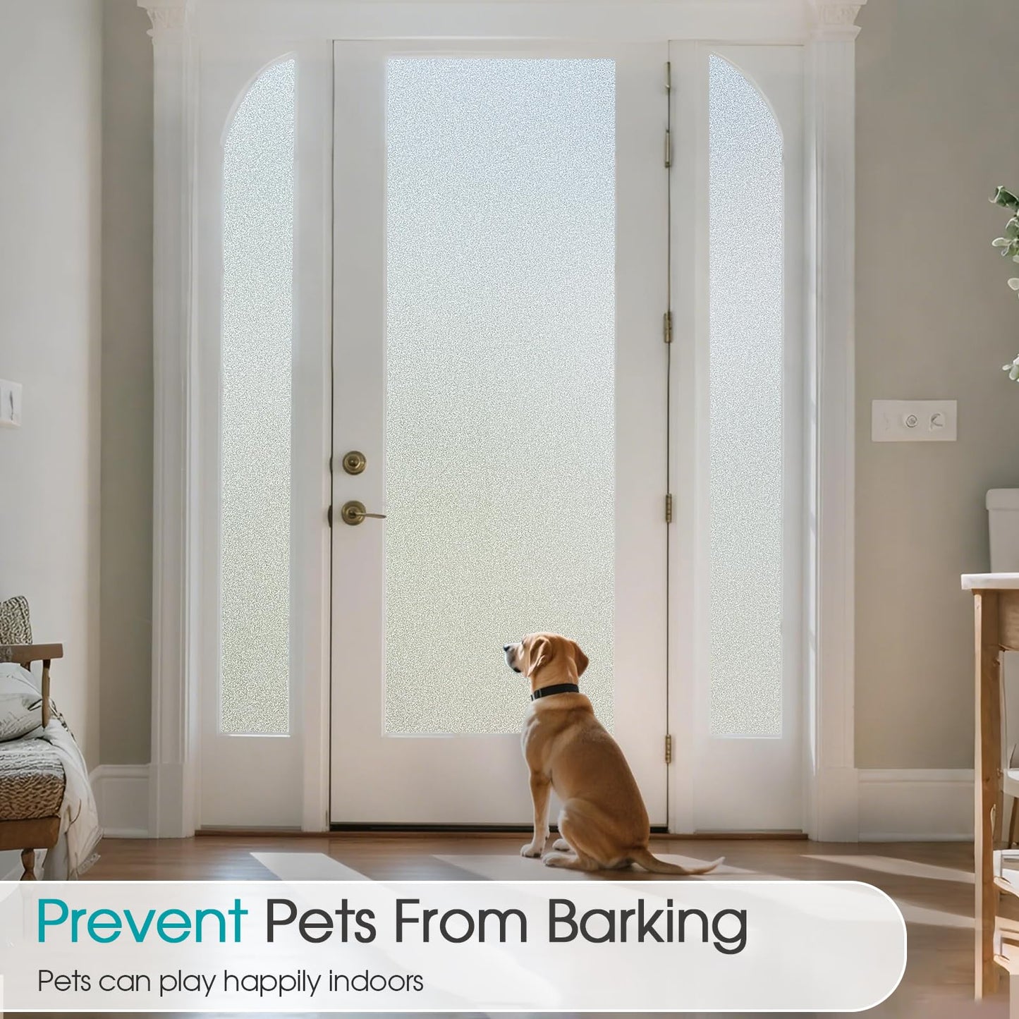 Coavas Window Privacy Film Frosted Glass Static Clings, Bathroom Frosting Decorative Window Stickers, Heat UV Blocking Anti-Glare Door Window Coverings Day and Night (17.5 x 78.7 Inch, Pure) - Medaid International