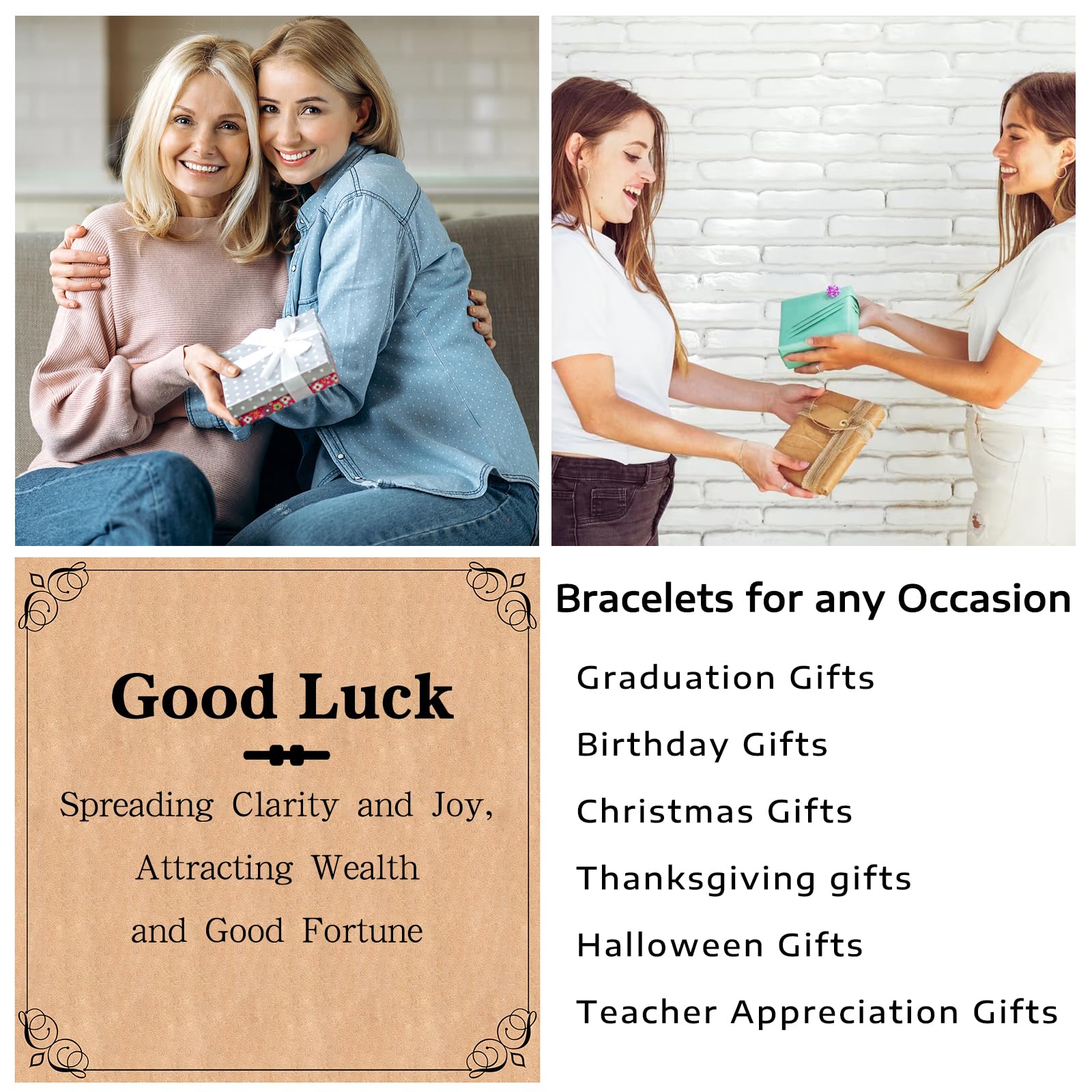 1Pcs Healing Bracelet Christmas for Women 8mm Bracelets Handmade Gemstone Stretch Elastic Bracelet - Medaid International