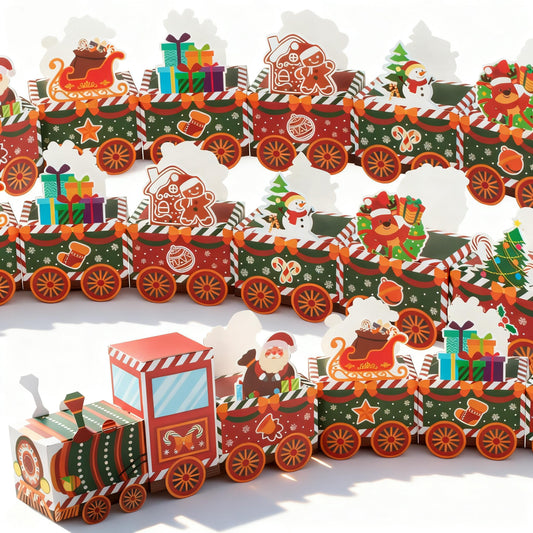 Threetols 24 Pcs 2025 DIY Christmas Advent Calendar Boxes, Empty 24 Days Christmas Countdown Calendar Gift Box Colorful Train Xmas Advent Calendars Boxes for Xmas Holiday Decorations - Medaid International