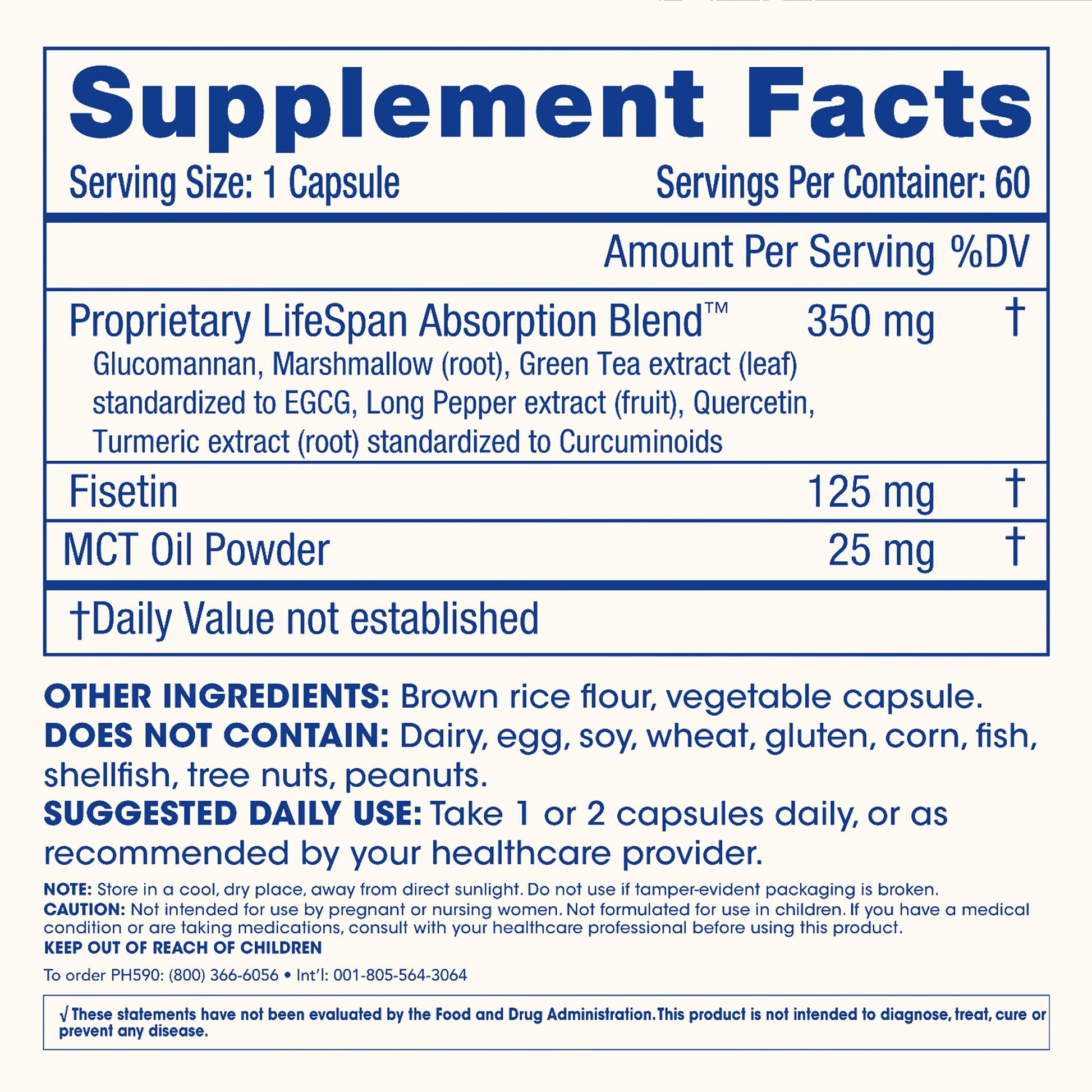 ProHealth Fisetin Supplements-15X Better Absorption from Polyphenol Blend + MCT Oil. 3rd Party Tested Pure. USA Manufactured. Powerful Antioxidant + Senolytic. Fisetin Supplement 125mg X 60 Servings - Medaid International