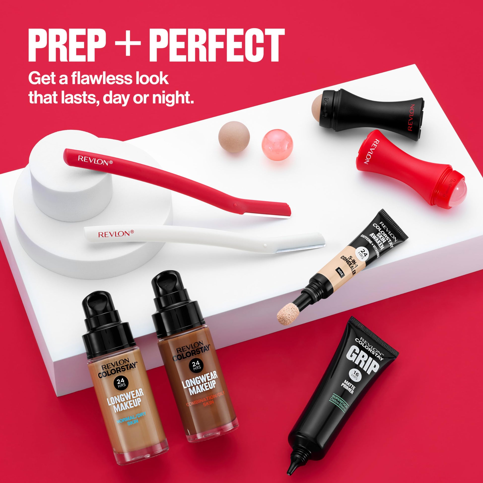 Revlon Skin Reviving Roller with Rose Quartz for All-Day Facial Reviving & Brightening, Compact & Reusable, Gentle on Skin, 1 count - Medaid International