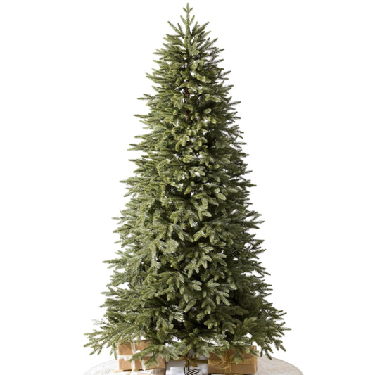 Balsam Hill Stratford Spruce - Slim Artificial Christmas Tree with True Needle Foliage & Premium Stand for Small Spaces, Unlit, 6ft 6in - Medaid International