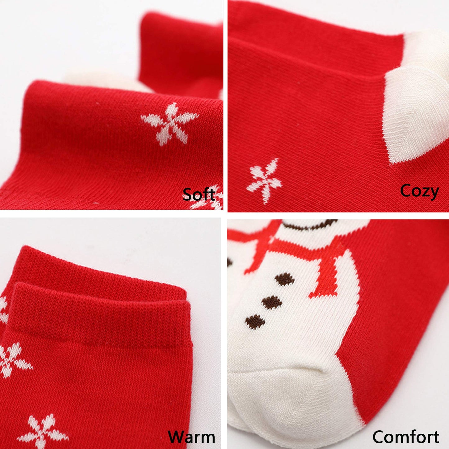 5 Pack Kids Christmas Socks Boys Girls Toddler Baby Adult Family Cotton Xmas Socks 6-8 Years - Medaid International