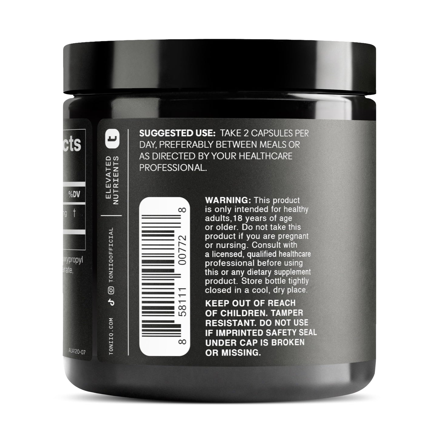 Toniiq 1000mg Ultra High Strength Alpha Lipoic Acid Capsules - Highly Purified 99%+ USP Standard - 120 Capsules ALA Supplement - Medaid International