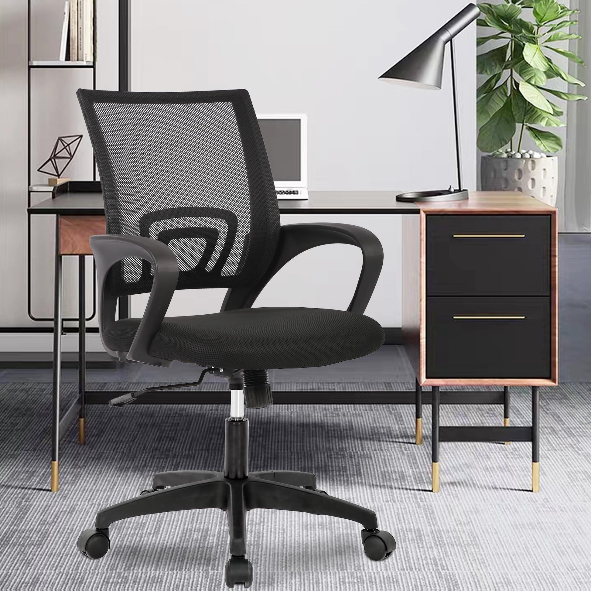 PayLessHere Home Office Chair Desk Computer Chair Adjustable Ergonomic Lumbar Support Armrest Executive with High Density Mesh 360 Degree Swivel Chair for Men Women Adults, Black - Medaid International