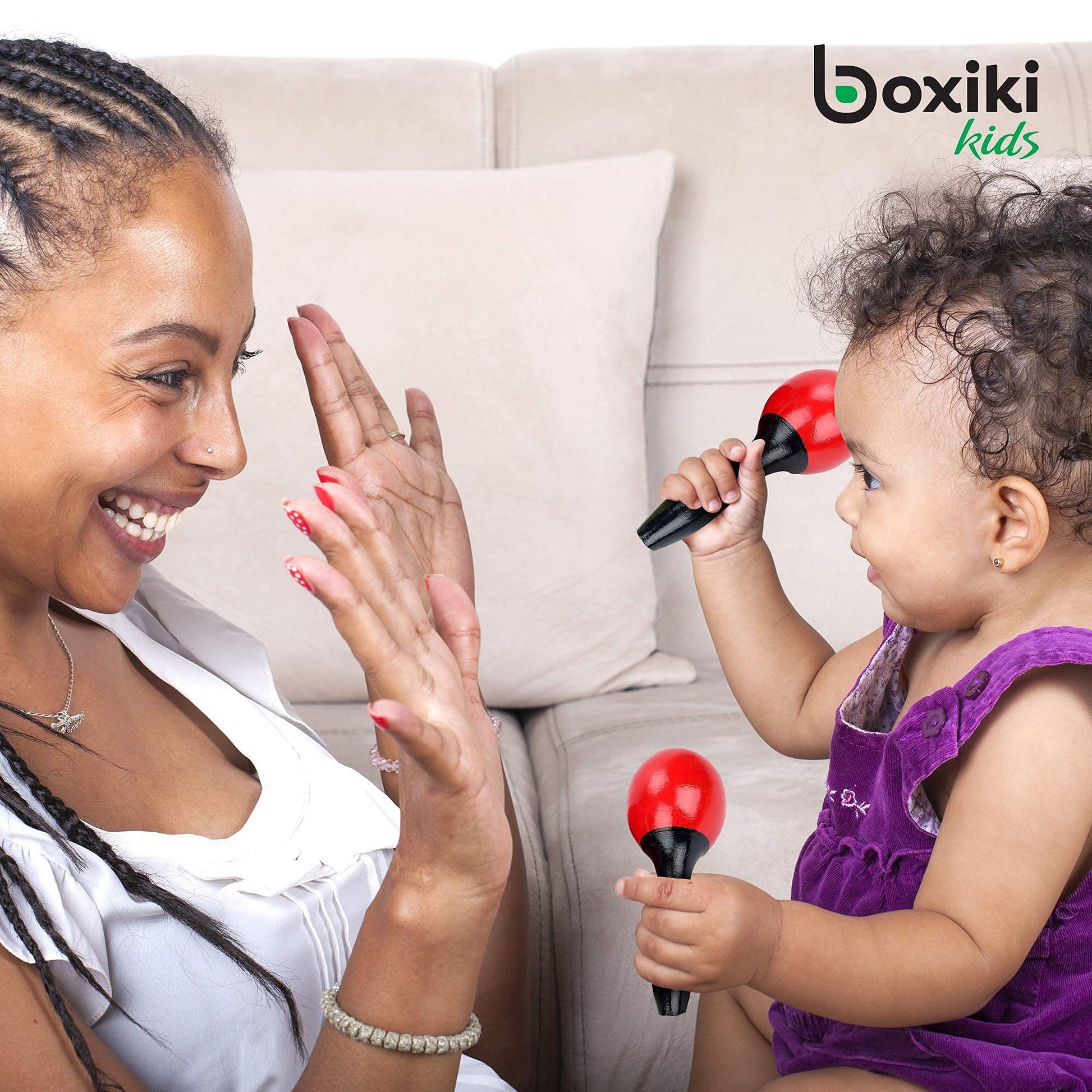 Boxiki kids Musical Instruments Set of 16 PCS - Toddler Educational & Musical Percussion for Kids - with Tambourine, Maracas & Castanets & More to Fine Motor Skills - 3+ Years Olds - Medaid International