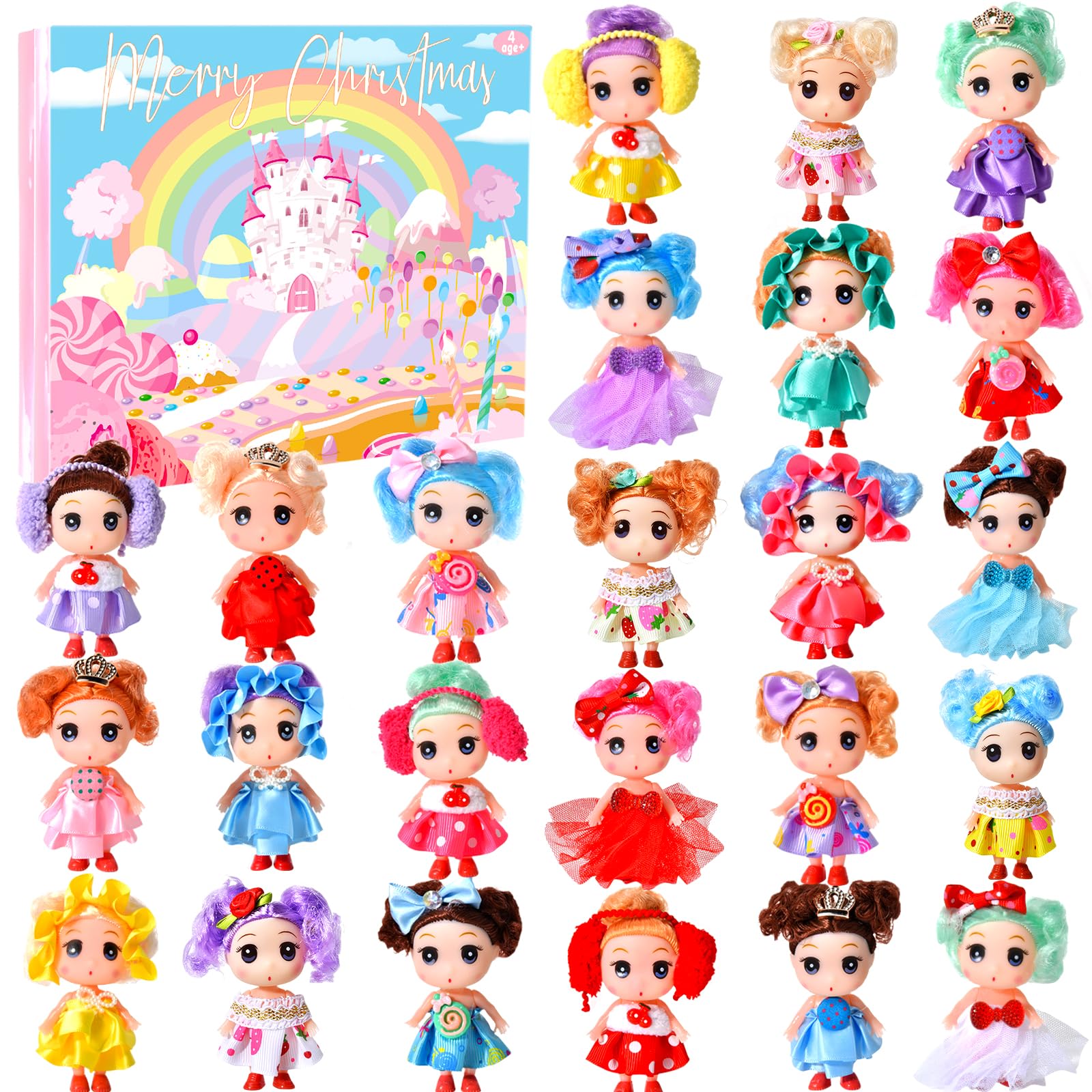 Advent Calendar 2025 for Girls - Christmas Princess Dolls Advent Calendar Gifts, Christmas Countdown 24 Days for Toddler Kids Girls - Medaid International