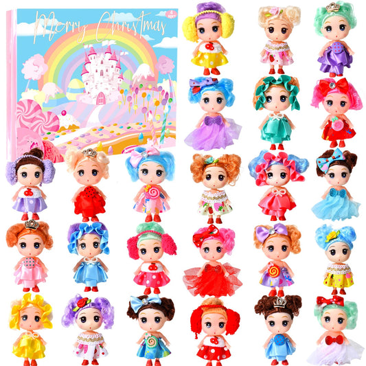 Advent Calendar 2025 for Girls - Christmas Princess Dolls Advent Calendar Gifts, Christmas Countdown 24 Days for Toddler Kids Girls - Medaid International