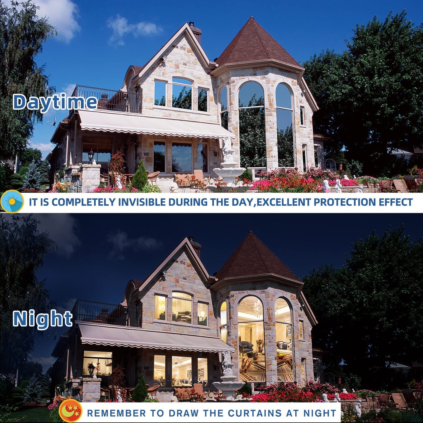 Heat Control Window Film, Window Tint Sun Blocking Blackout and UV Protection, one-Way Privacy Mirror Reflective Film,Explosion-Proof Premium PET Material Cosmic Black, 17.5 Inch x 6.5 Feet - Medaid International