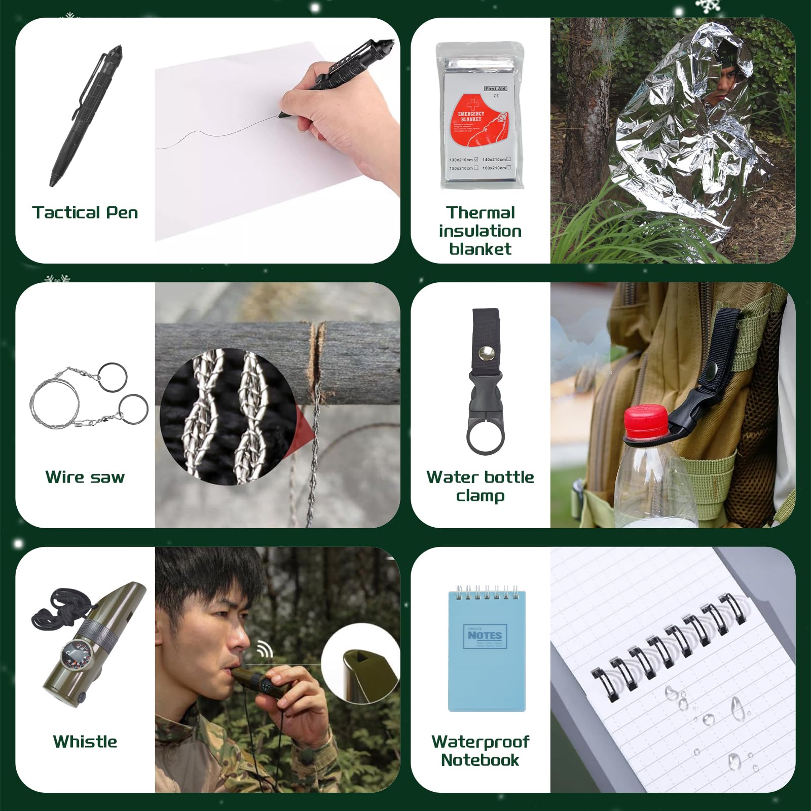 Survival Kit Advent Calendar - 24 Days Christmas Countdown Calendar Emergency Survival Gears Gift for Men Teen Adult, 2025 Xmas Cool Gadgets for Outdoor Camping Fishing Hunting Adventure - Medaid International