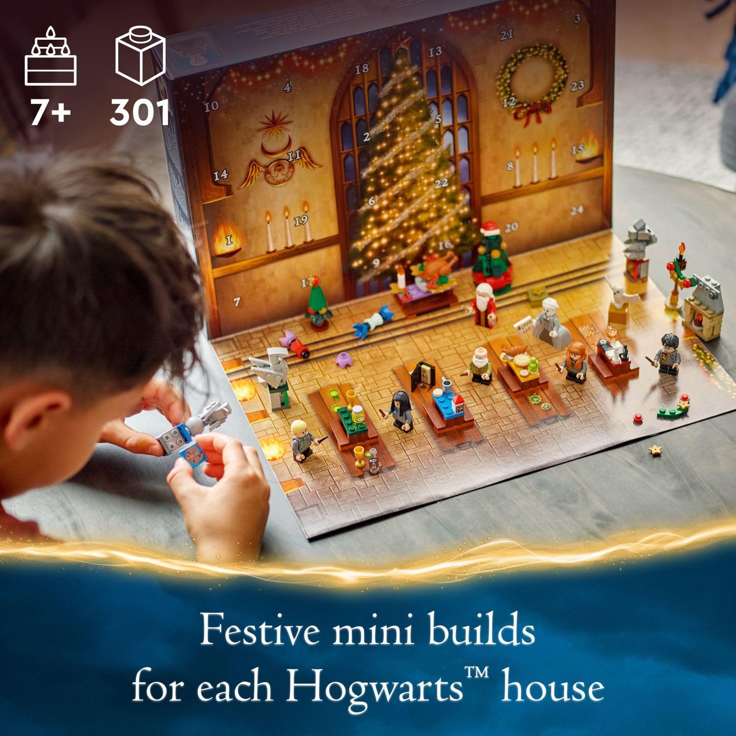 LEGO Harry Potter Advent Calendar 2024 for Kids - Christmas Advent Calendar W/ 16 Mini Builds & 7 Minifigures, Ages 7+ - Harry Potter Toys Gift Idea for Boys & Girls, Ages 7+ - 76438 - Medaid International