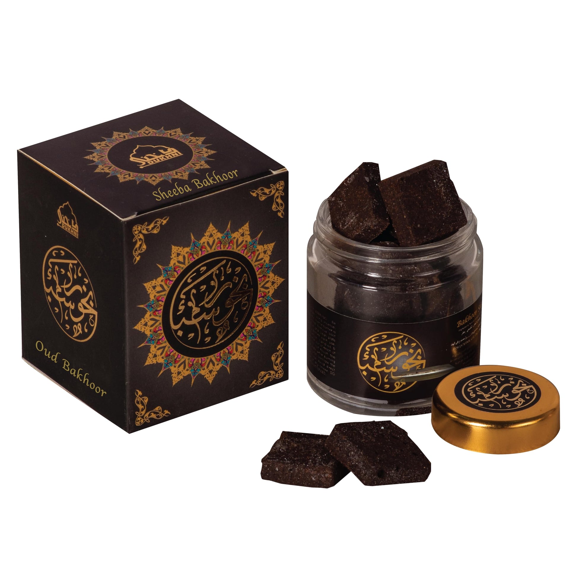 Bakhoor Sheeba, Yemeni Bakhoor by Dukhni | Arabic Oudh Incense | 40 gram jar | Handmade with Traditional Recipe |Uplifting Woody Blend |for Prayer Time |to Relax & Meditate | Eid Ramadan Gift - Medaid International