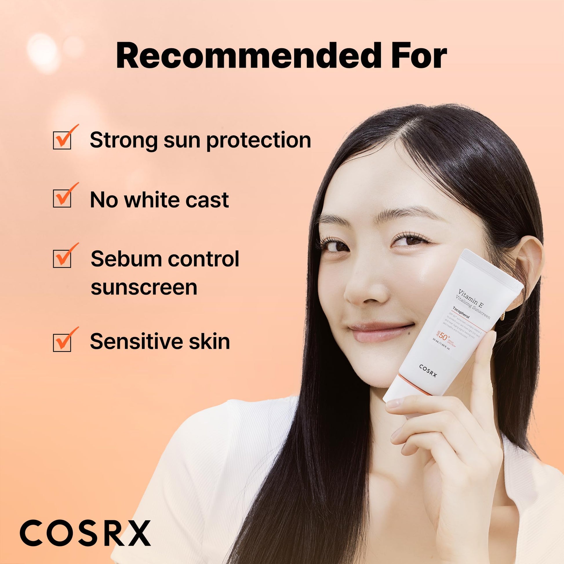 COSRX Vitamin E Vitalizing Face Sunscreen SPF 50, 1.69 fl oz, SPF Moisturizer, Lightweight under Makeup, Summer Travel Essentials, Korean Skin Care, Korean Sunscreen for Face, Stocking Stuffers - Medaid International