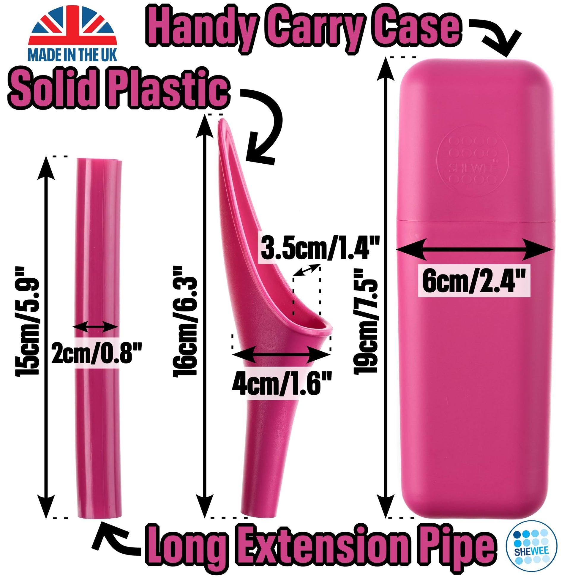 SHEWEE Extreme Female Urinal – UK Made Reusable Stand to Pee Funnel – Travel Essential, Camping Accessories, Festival Female Urination Device - Medaid International