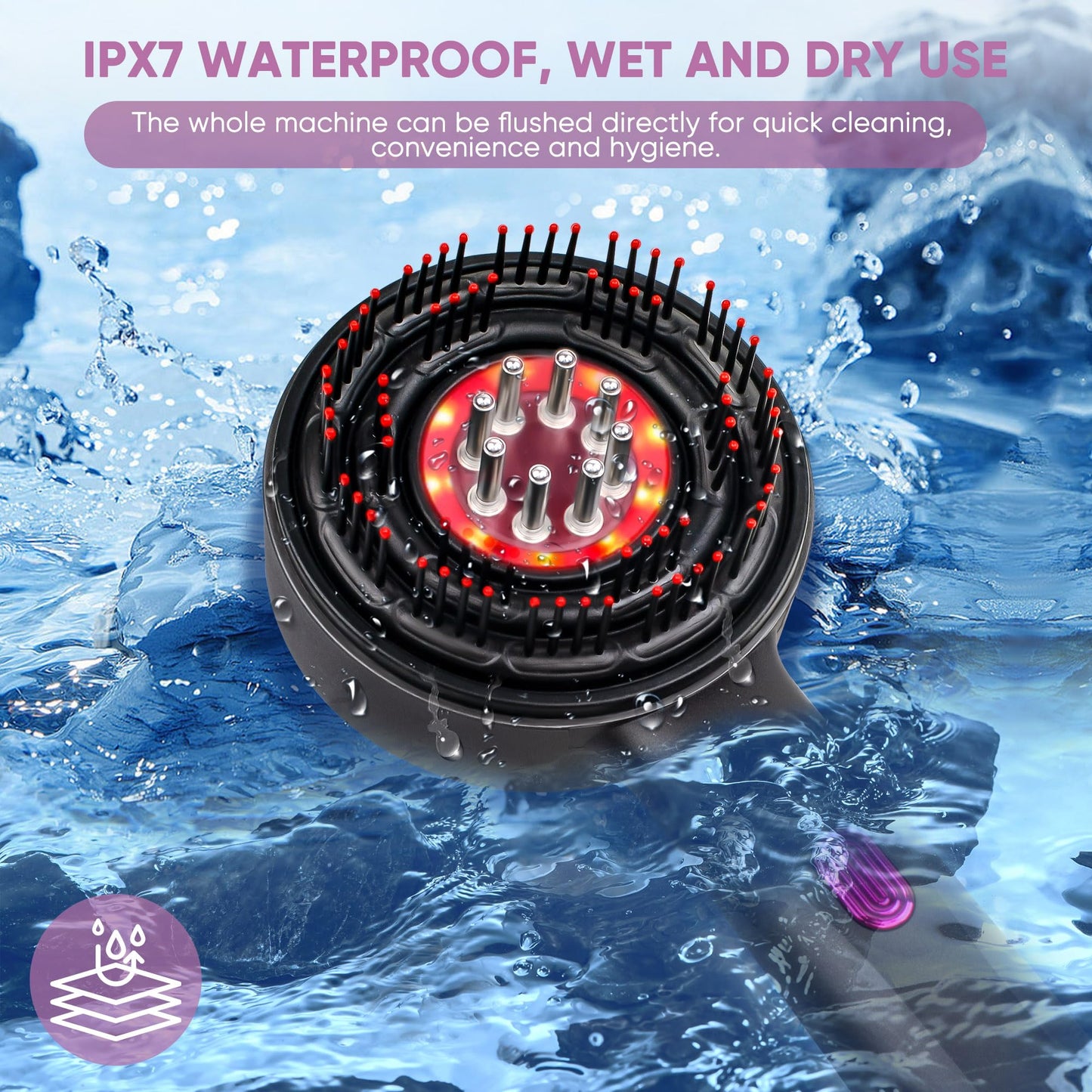 3 in 1 Scalp Massager Hair Growth Hair Oil Applicator,Electric Scalp Brush for Home,IPX7 Waterproof Electric Head Massager - Medaid International