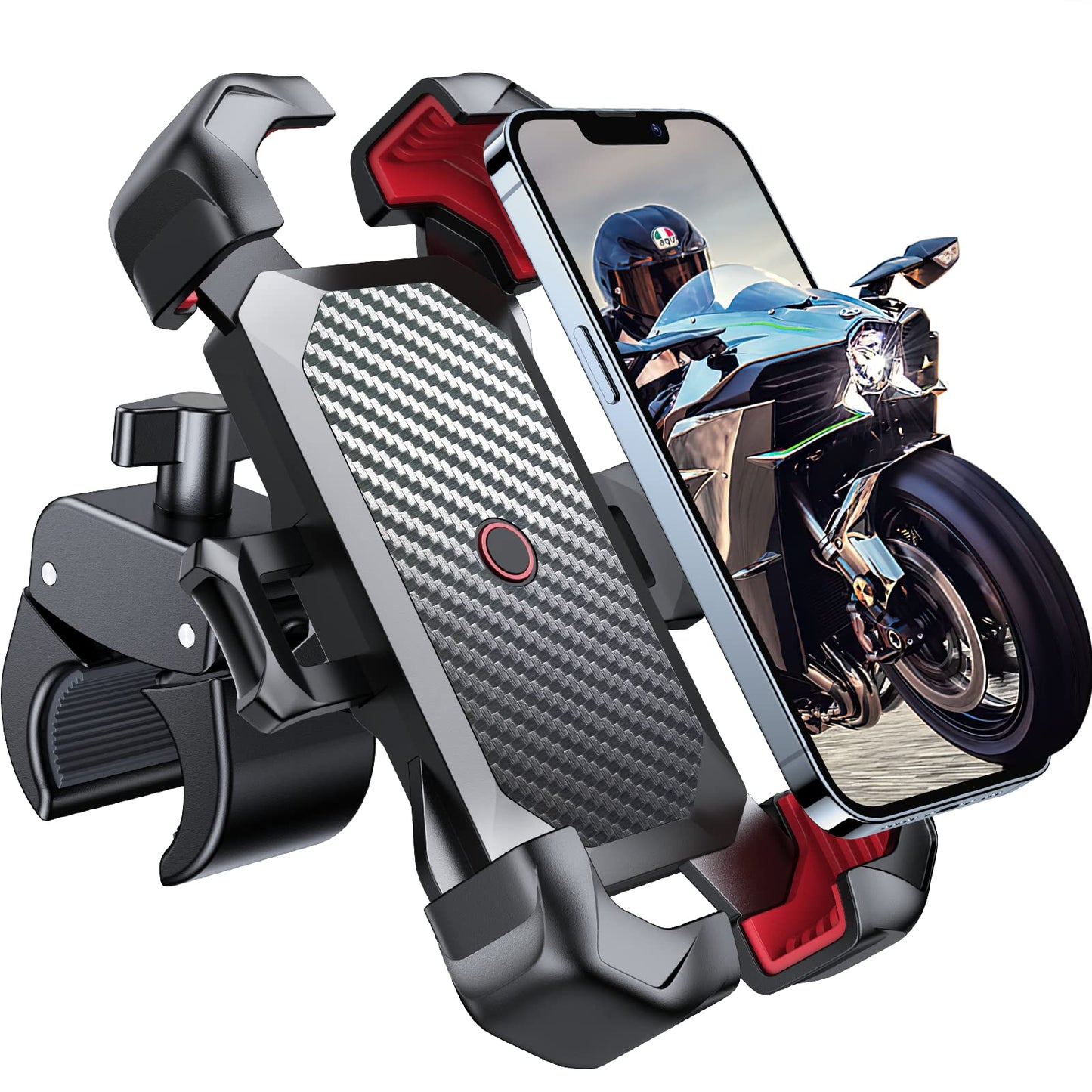 JOYROOM Motorcycle Phone Mount, [1s Auto Lock][100mph Military Anti-Shake] Bike Phone Holder for Bicycle, [10s Quick Install] Handlebar Phone Mount, Compatible with iPhone, Samsung, All Cell Phone - Medaid International