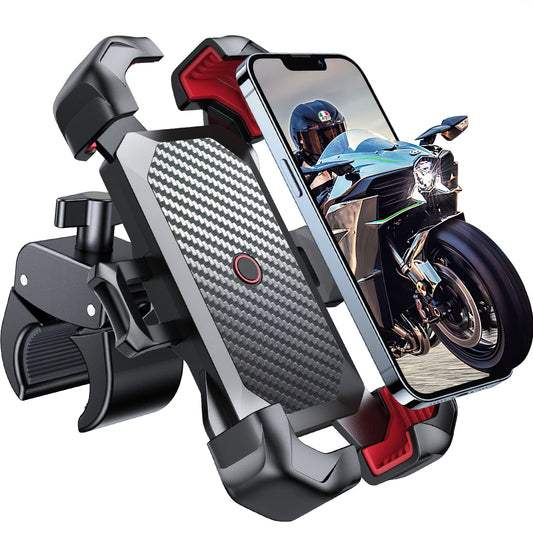JOYROOM Motorcycle Phone Mount, [1s Auto Lock][100mph Military Anti-Shake] Bike Phone Holder for Bicycle, [10s Quick Install] Handlebar Phone Mount, Compatible with iPhone, Samsung, All Cell Phone - Medaid International