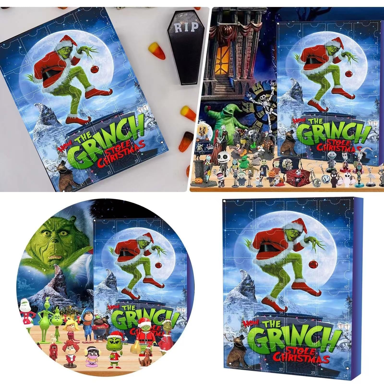 Christmas Advent Calendar 2025 Halloween, 24 Days Cute Cartoon Elf Figures Doll Countdown Calendar for Kids Doll Collectible Gift Christmas Figures Advent Calendar (B) - Medaid International