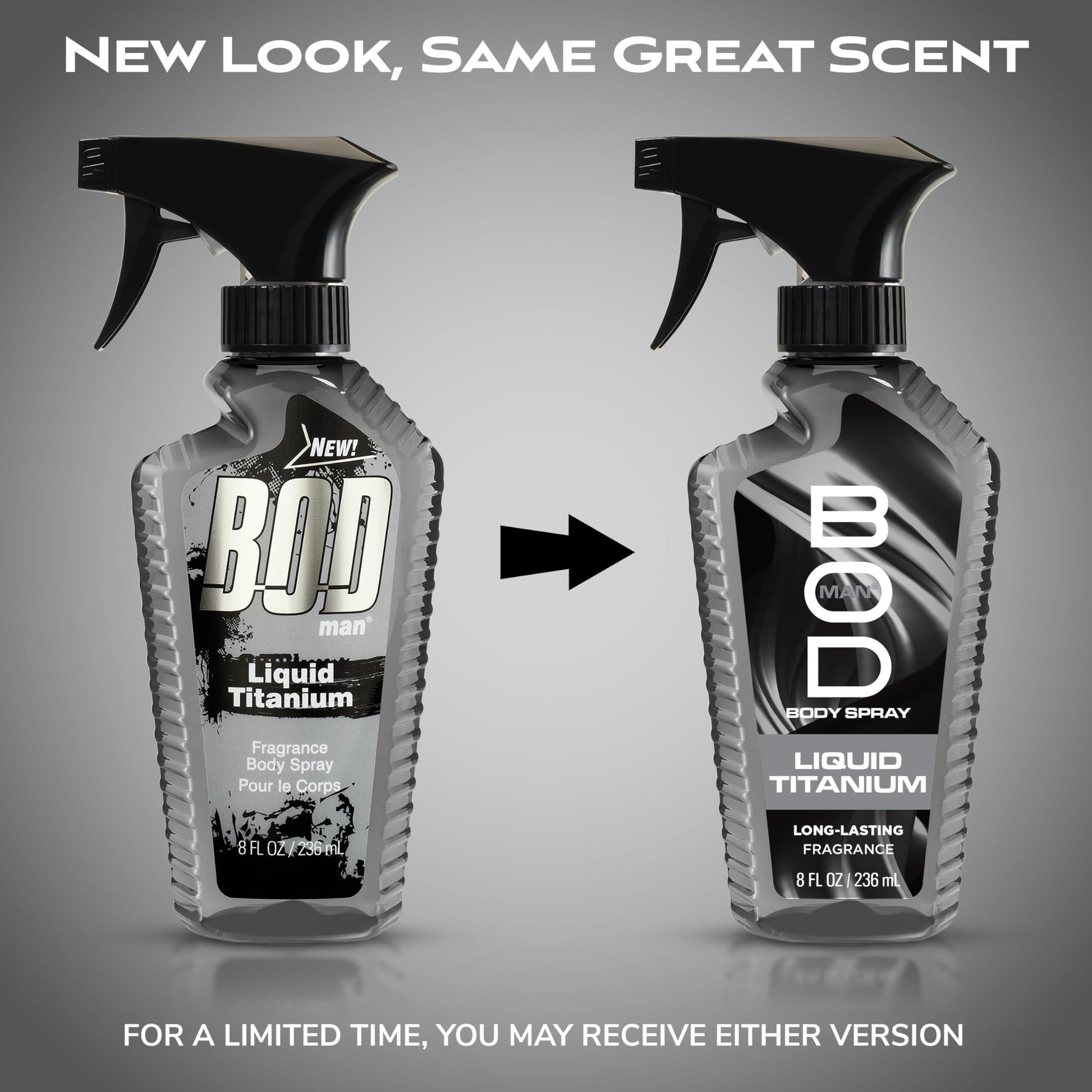 BOD man Liquid Titanium Fragrance Body Spray for Men 8 oz - Medaid International