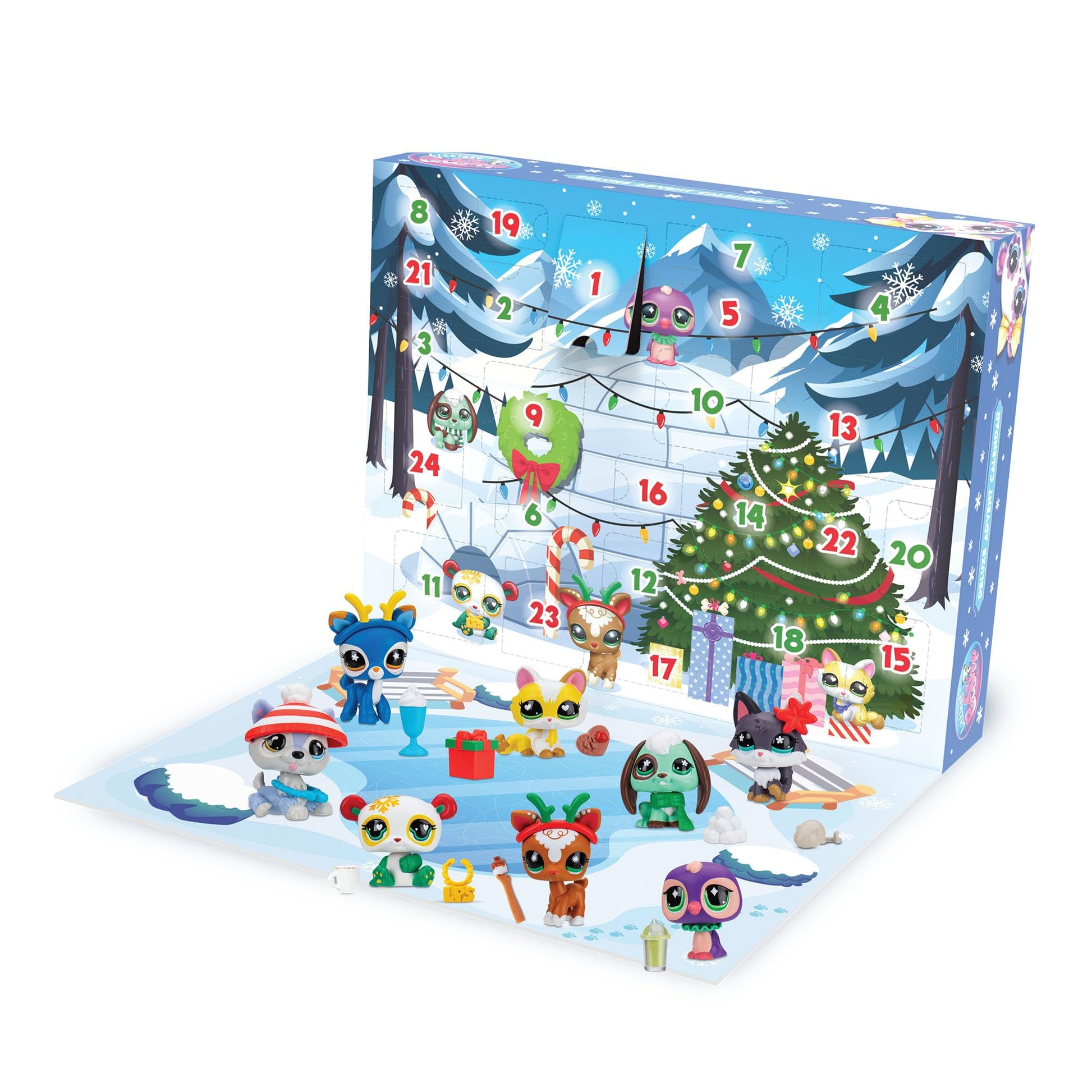Littlest Pet Shop - Deluxe Holiday Calendar - Series 4 Advent Calendar -Gen 7 Authentic LPS Bobble Head Toy Figure, Collectible Toy Animal, Ages 4+ - Medaid International