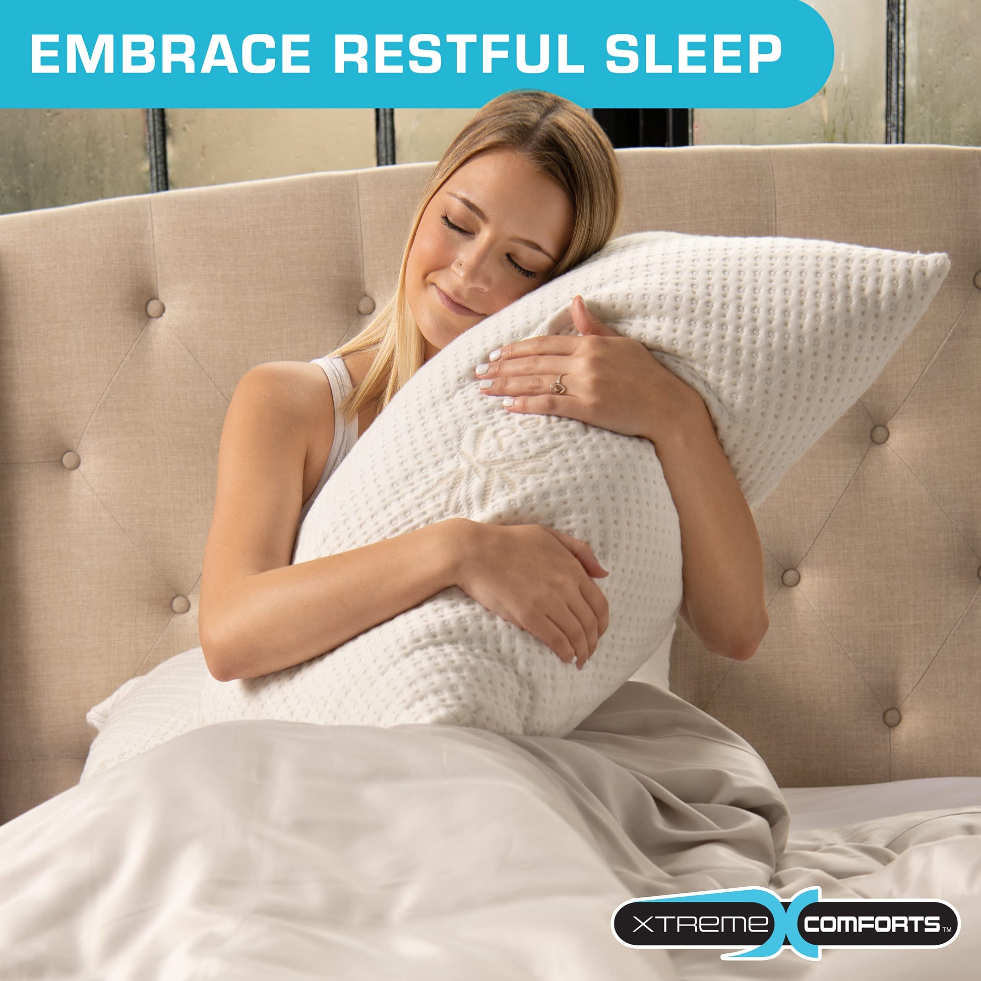 Xtreme Comforts Pillows for Sleeping - GreenGuard Gold Certified Adjustable Standard Memory Foam Pillow for Side, Back & Stomach Sleepers w/Removable Cooling Zipper Cover - Made in The USA - Medaid International