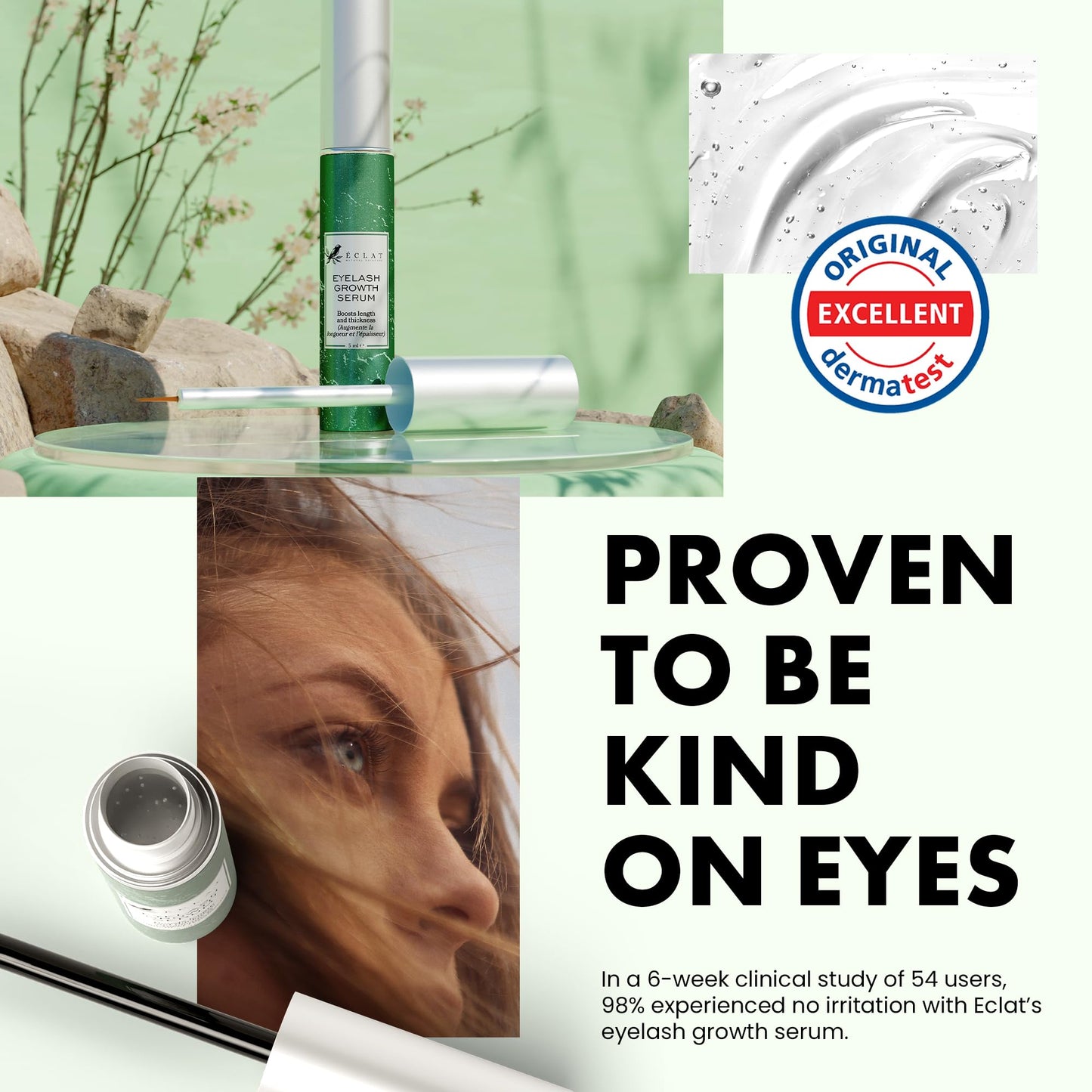 Eyelash Growth Serum - Lash Serum for Thicker-Looking Lashes and Brows - Eyelash to Lengthen, Strengthen and Add Shine to Hair, Nourishing and Moisturizing - Medaid International