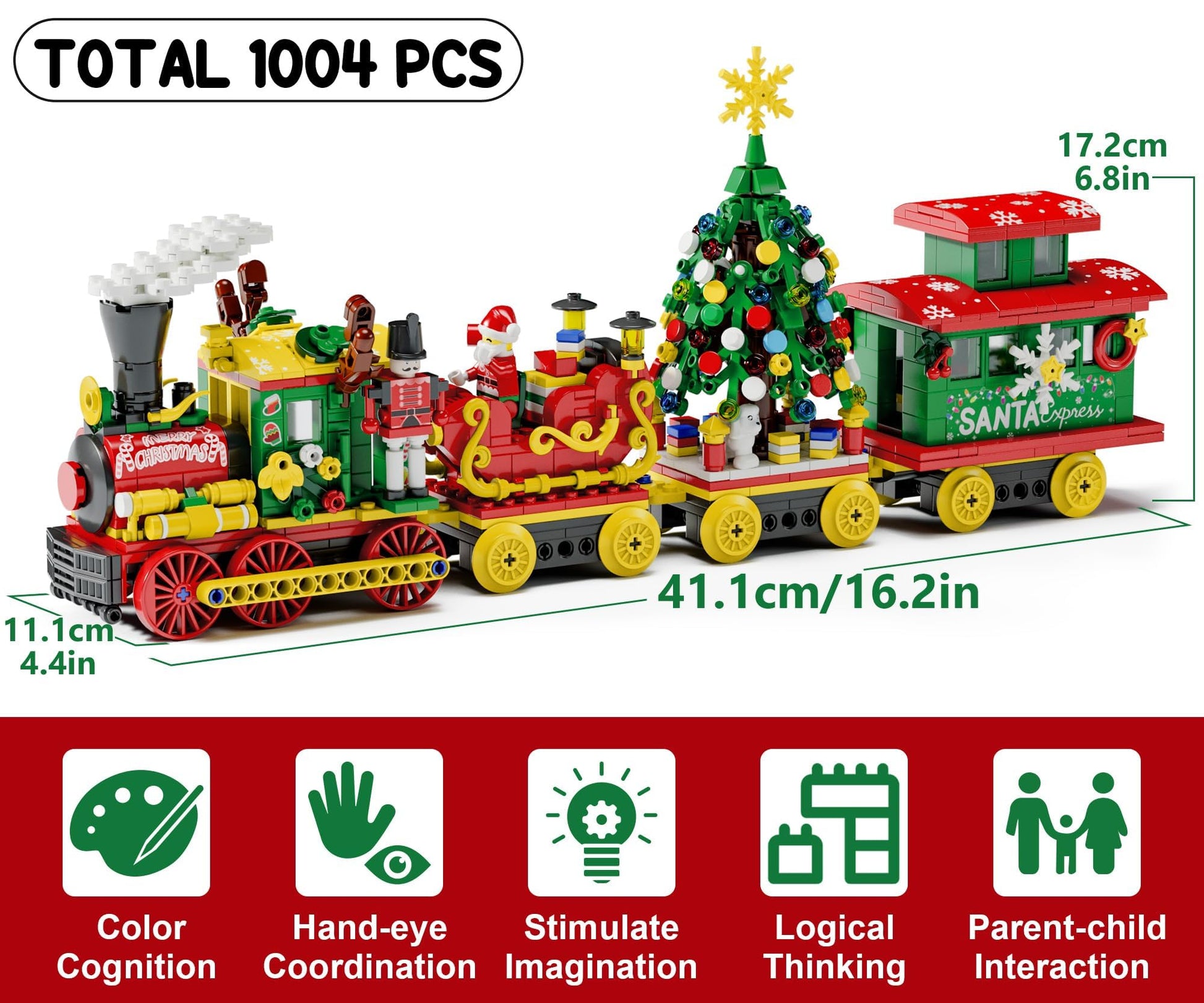 Advent Calendar 2025 Christmas Gifts for Kids Adults Teens, Christmas Train Building Blocks Holiday Gifts New Year Gift Box with Tree Santa Nutcracker Toys Set for Boys Girls Women Men Age 6+ - Medaid International