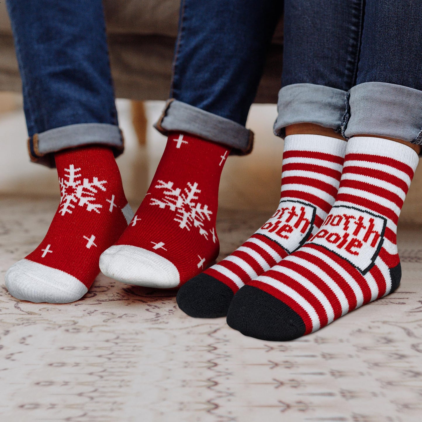 GENTABY Christmas Socks 6-Pairs Pack Boys Girls Festive Warm Socks Novelty Xmas Stockings for Kids Aged 1-3 - Medaid International