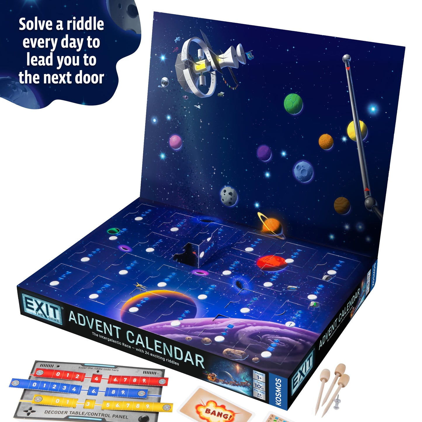 EXIT: The Game - Advent Calendar - The Intergalactic Race | Holiday Escape Room | 24 Days of Riddles | Christmas Traditon | Space Game - Medaid International