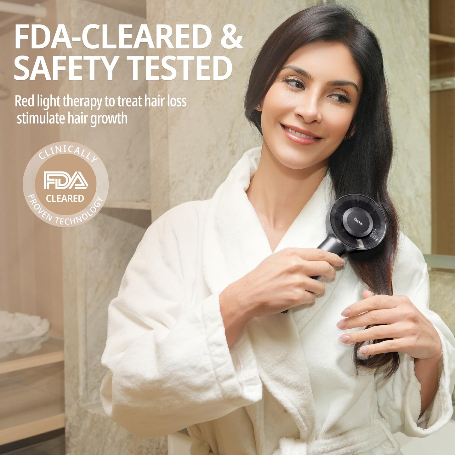 Breo Scalp 3L Laser Hair Growth Comb with 650nm Infrared Technology, 360° Scalp Massager, Waterproof Design, Effective Scalp Stimulation and Hair Regrowth - Medaid International