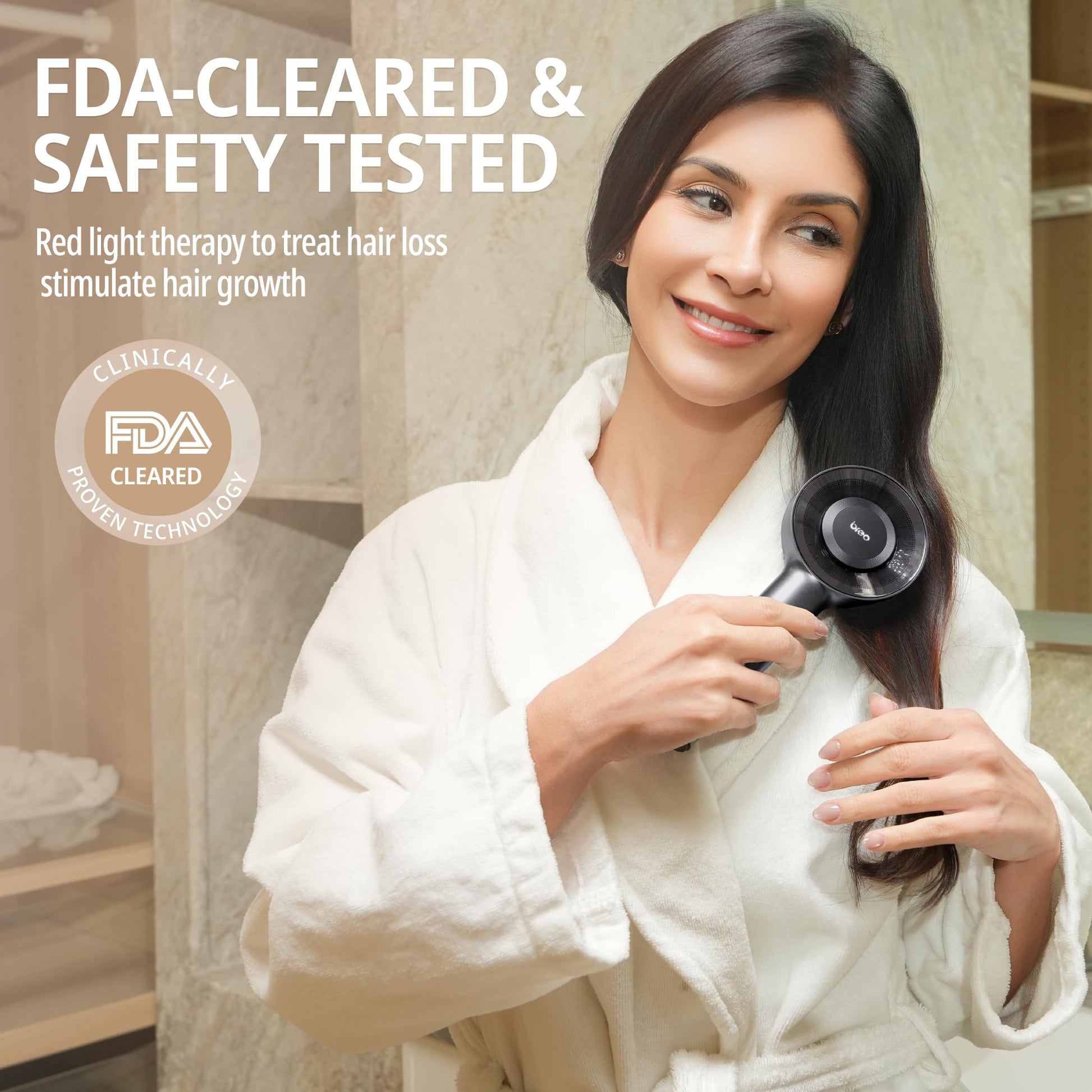 Breo Scalp 3L Laser Hair Growth Comb with 650nm Infrared Technology, 360° Scalp Massager, Waterproof Design, Effective Scalp Stimulation and Hair Regrowth - Medaid International