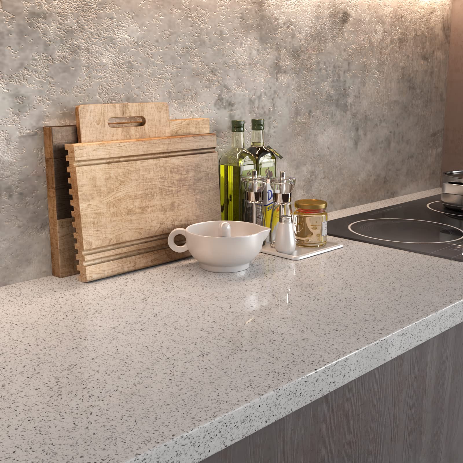 MelunMer White Glossy Marble Contact Paper for Countertops 118”×15.7” Self Adhesive Removable Wallpaper Granite Peel and Stick Wallpaper for Bathroom/Kitchen/Cabinets Waterproof Easy to Clean - Medaid International