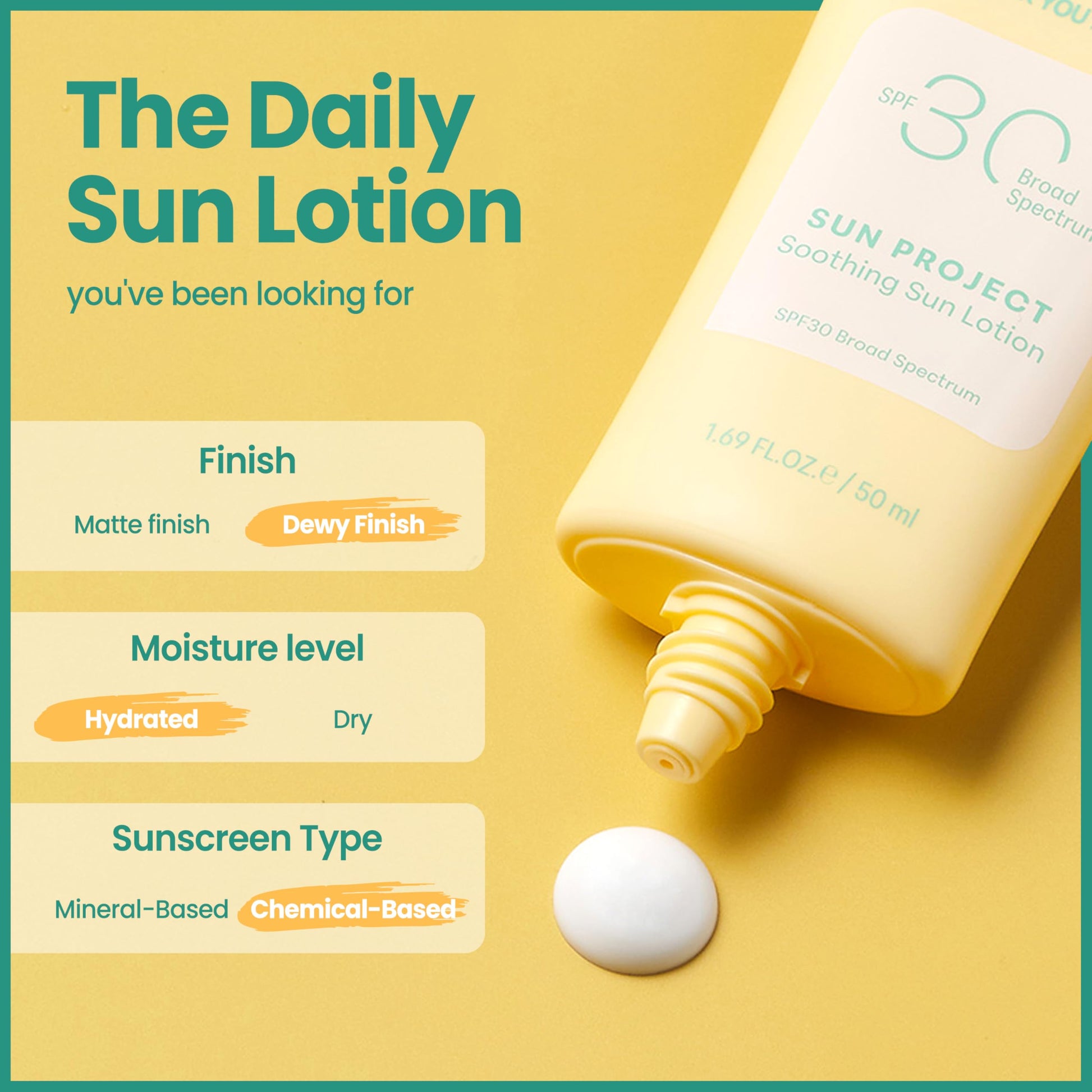 THANKYOU FARMER Sun Project Soothing Sun Lotion SPF 30 - Korean Sunscreen with Centella Asiatica - Dermatologist Tested, Broad Spectrum, Hydrating, Lightweight, No White Cast - 1.69 fl oz - Medaid International