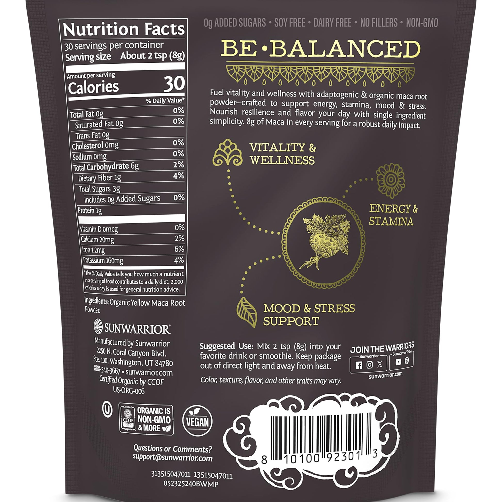 Organic Maca Root Powder Yellow – 8 grams of Adaptogenic Organic Superfood per Serving Supports Energy, Stamina, Mood & Balance – Peruvian Maca Powder for Vitality & Wellness Non-GMO Vegan 30 Servings - Medaid International