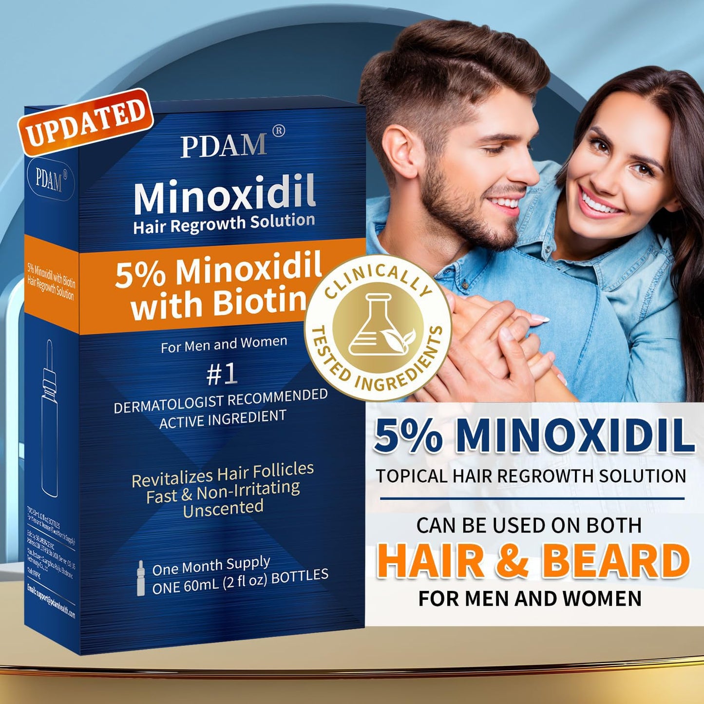 Minoxidil for Men and Women Hair Growth - 5% Minoxidil Hair Growth Serum for Men to Regrow Fuller, Thicker Hair & Beard - Minoxidil for Women Hair Growth- Improves Appearance of Thinning Hair 2 FL OZ - Medaid International