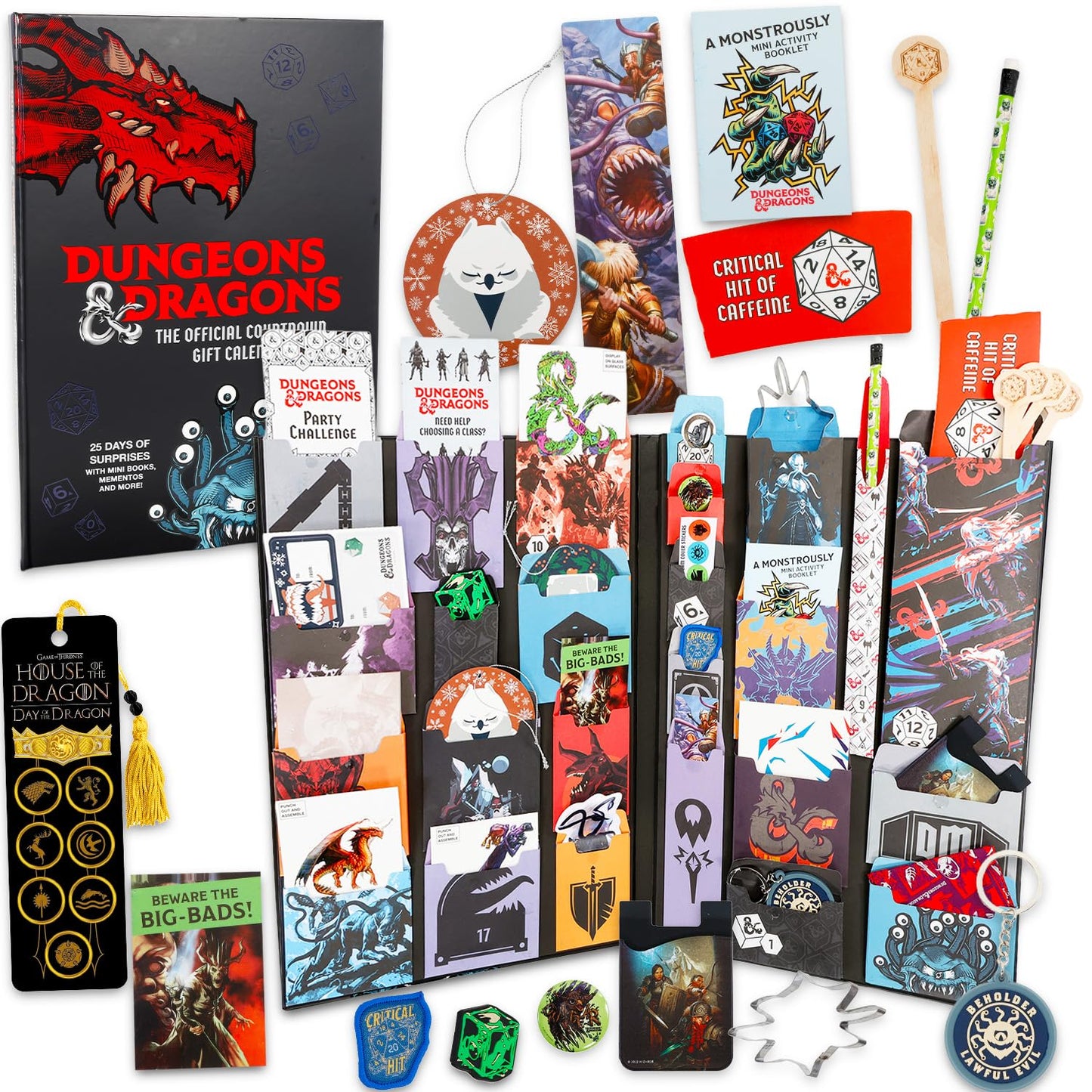 Dungeons and Dragons 2025 Advent Calendar Countdown to Christmas - 25 Day Calendar with Ornaments, Trinkets, Prizes, More | D&D Merch for Adults - Medaid International