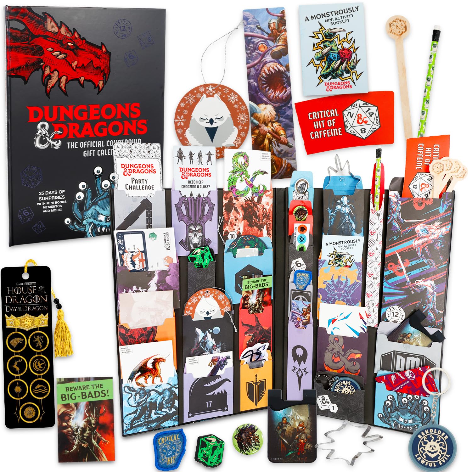 Dungeons and Dragons 2025 Advent Calendar Countdown to Christmas - 25 Day Calendar with Ornaments, Trinkets, Prizes, More | D&D Merch for Adults - Medaid International