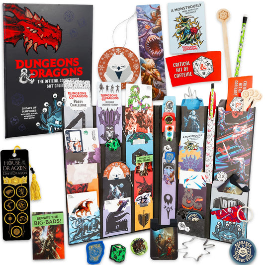 Dungeons and Dragons 2025 Advent Calendar Countdown to Christmas - 25 Day Calendar with Ornaments, Trinkets, Prizes, More | D&D Merch for Adults - Medaid International