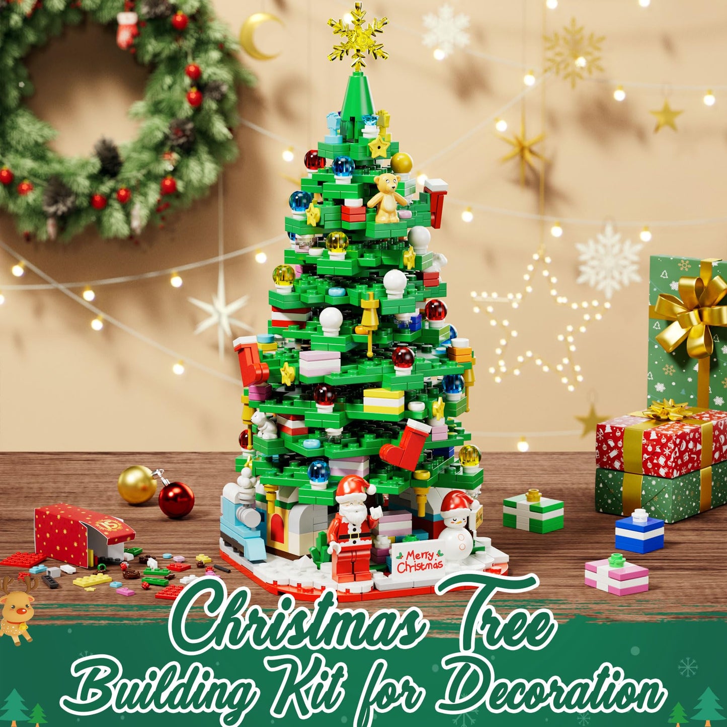 Advent Calendar 2025 for Kids Boys Girls, 24 Days Surprise Christmas Tree Building Blocks Christmas Countdown Calendar Gift Box with 1024 PCS Xmas Building Bricks Toy Decor for Teens Adults Women Men - Medaid International