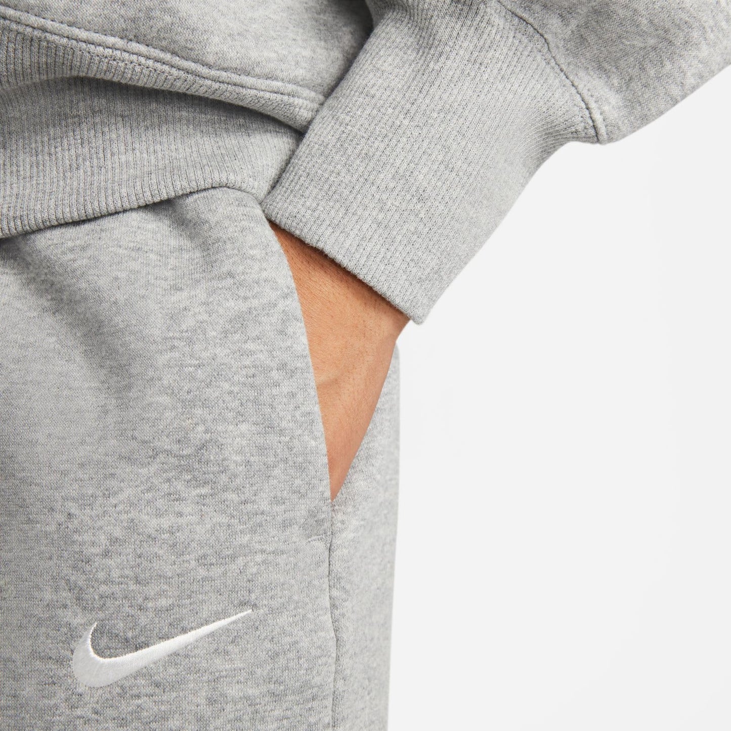 Nike, Women's, Sportswear Phoenix Fleece Over-Oversized Pullover Hoodie, Dark Grey Heather/Sail, M - Medaid International