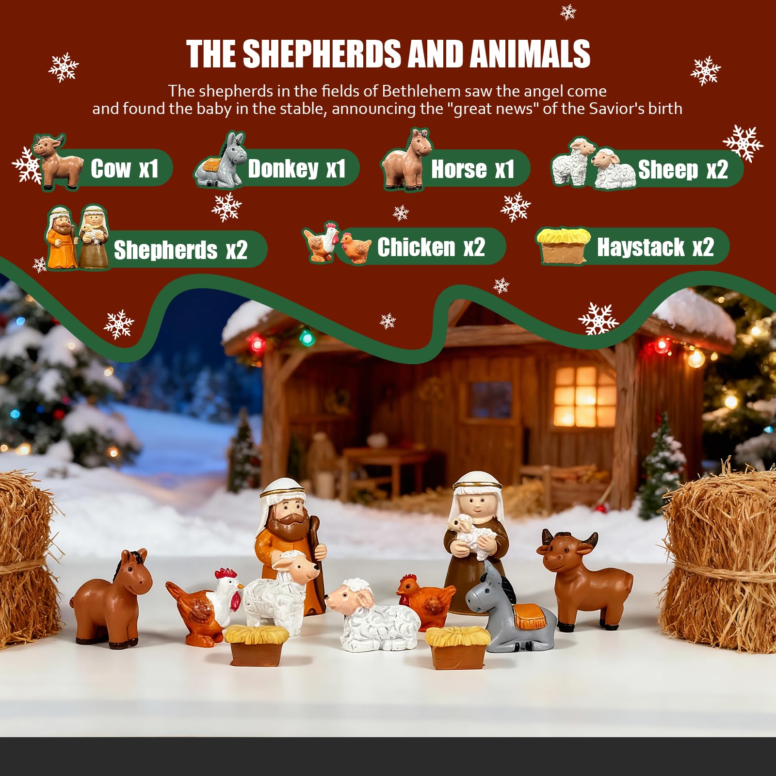 ResWRLD Nativity Set Advent Calendar 2025, for Kids Christmas Countdown Calendars with 25 Surprises Tabletop Scene Figurine Décor with Lighted Xmas Gift for Boys and Girls - Medaid International